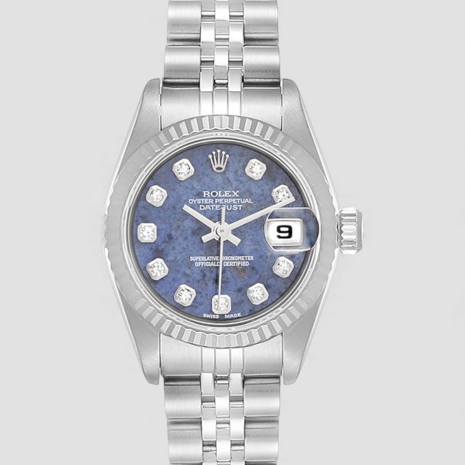 Datejust Blue Sodalite Diamond Dial Steel Ladies Watch