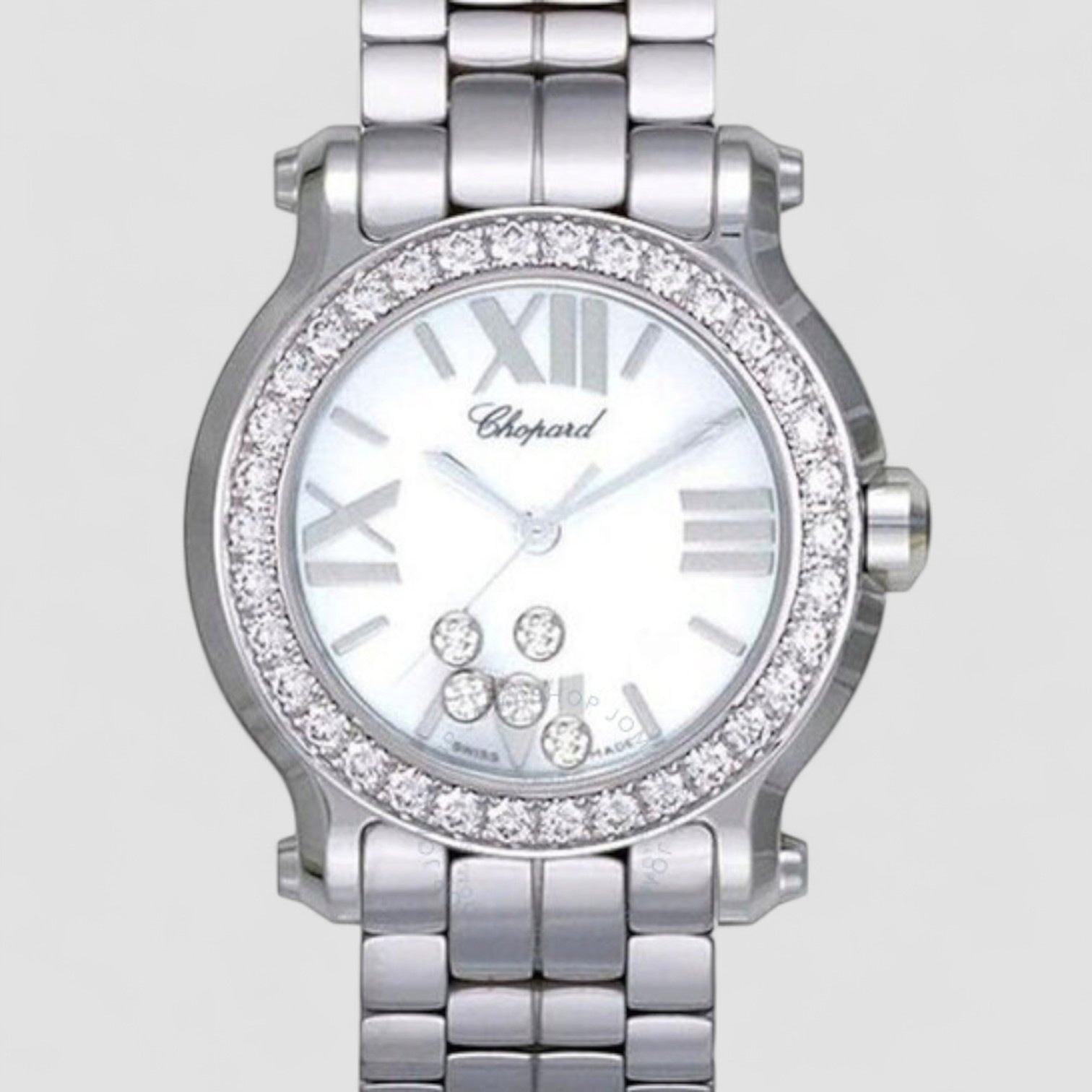 Happy Sport White Dial Stainless Steel Ladies Watch