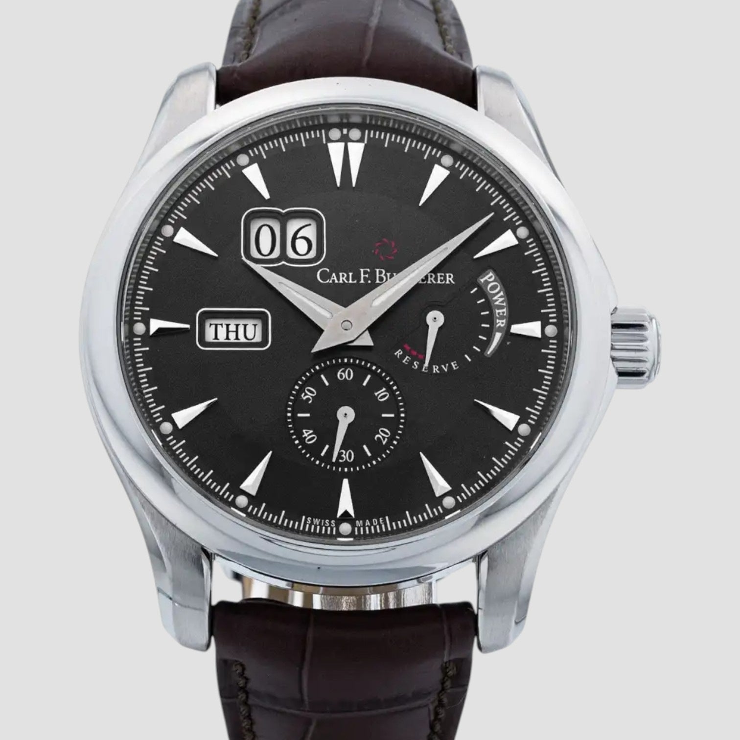 Manero Power Reserve Day/Date Stainless Steel Automatic Men's Watch