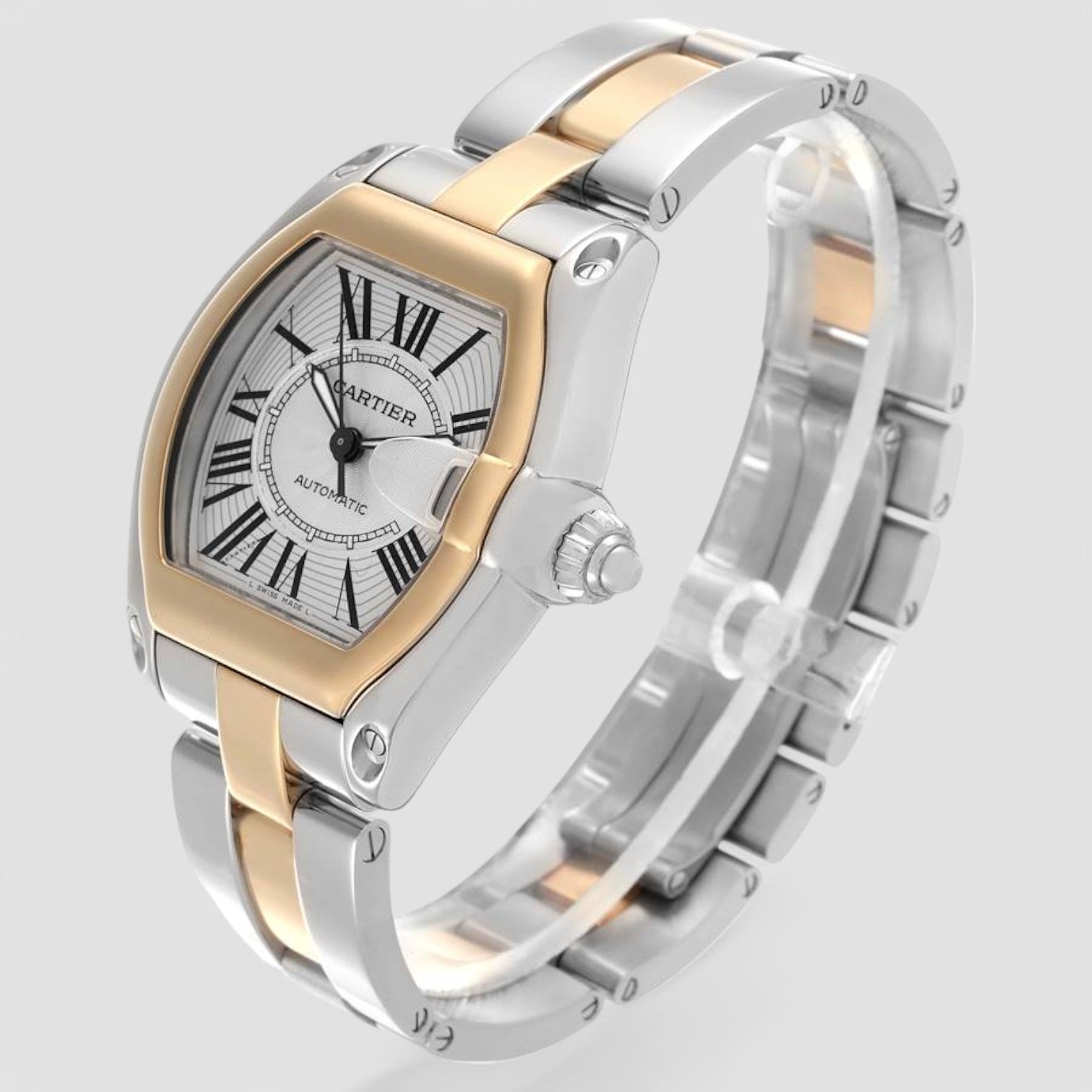 Roadster Steel Yellow Gold Silver Dial Mens Watch