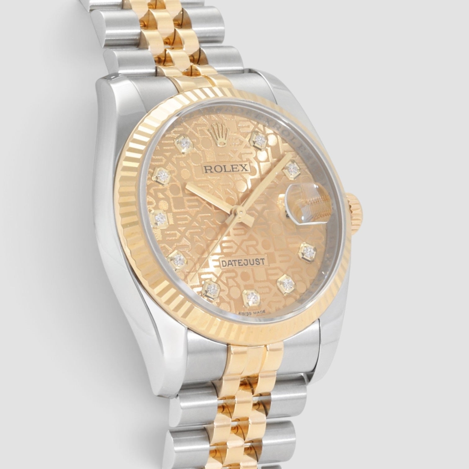 Datejust 36mm Stainless Steel & 18K Yellow Gold Champagne Diamond Dial