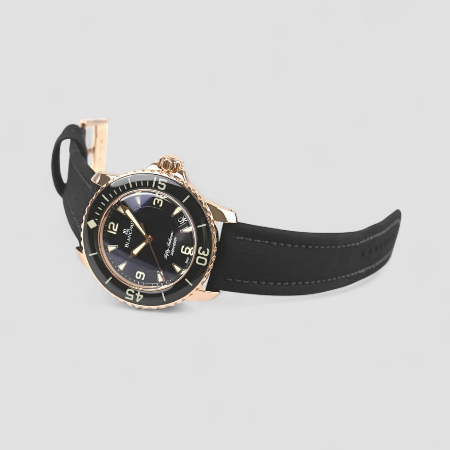 Blancpain Fifty Fathoms 18K Rose Gold Black Dial 5015-3630-52