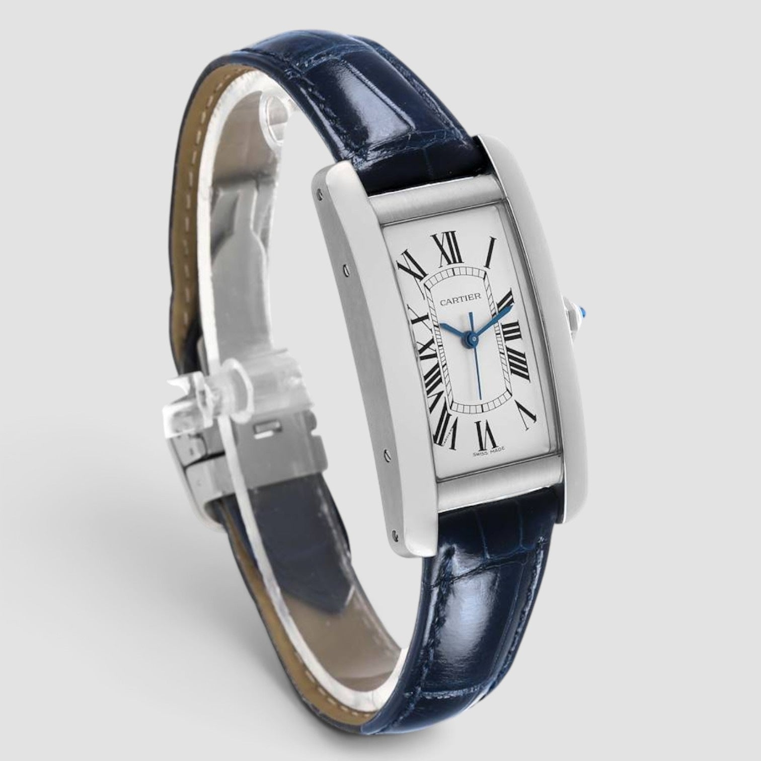Tank Américaine 41.6 x 22.6mm Stainless Steel Silver Dial