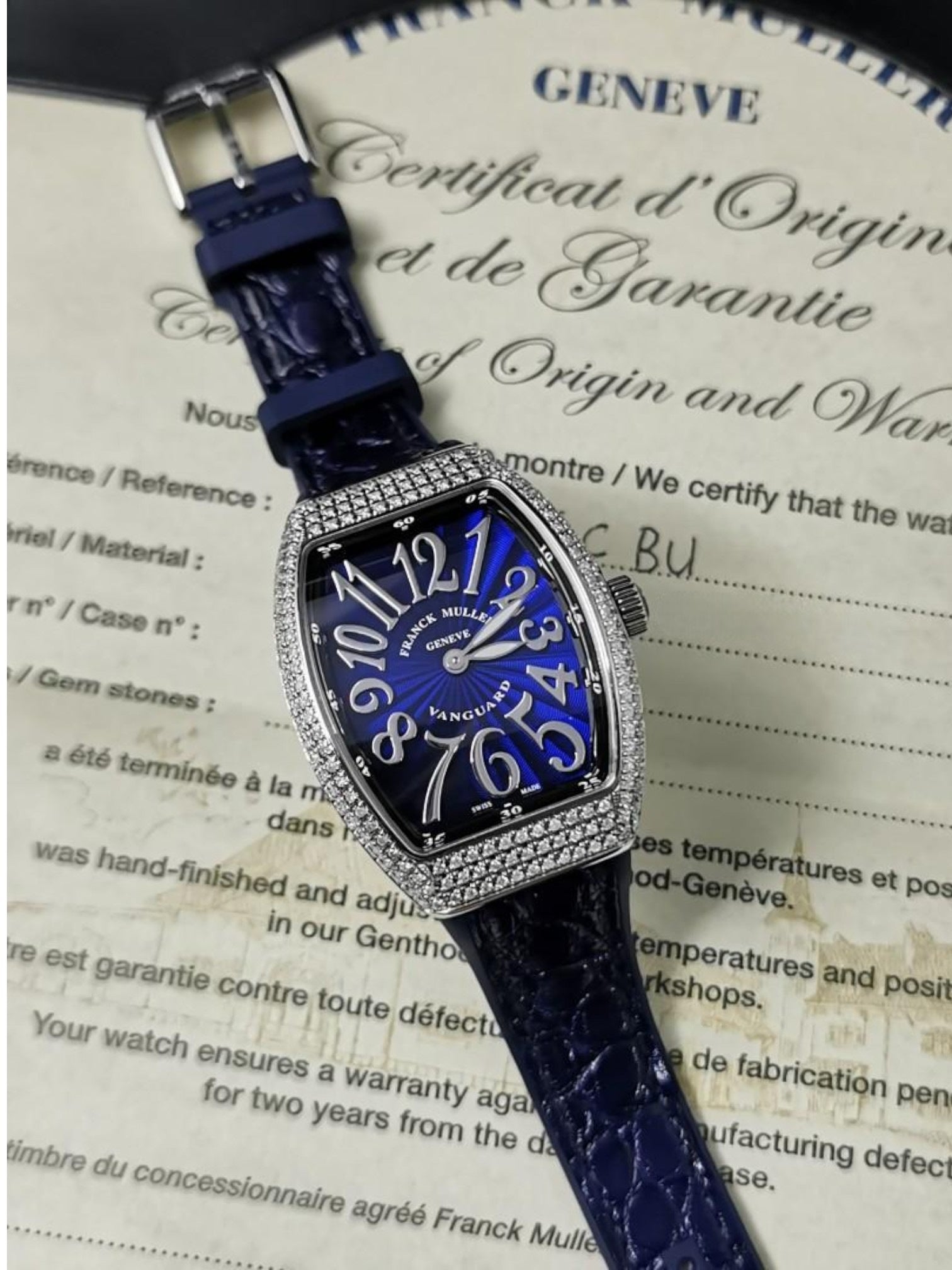 Vanguard Lady V32 Blue Concept After Set Diamond with Blue Sun-Stamped Dial