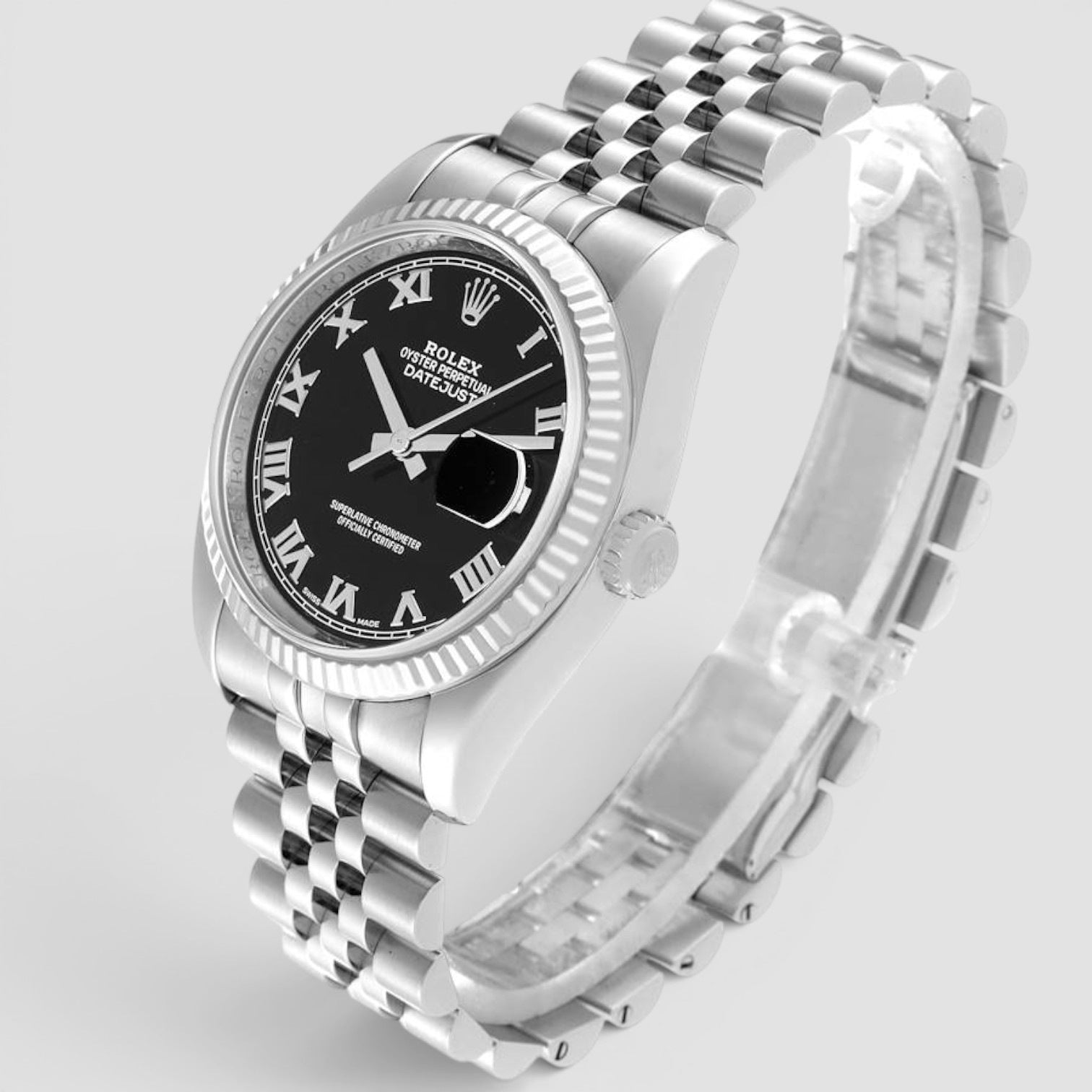 Datejust 36 black roman dial jubilee