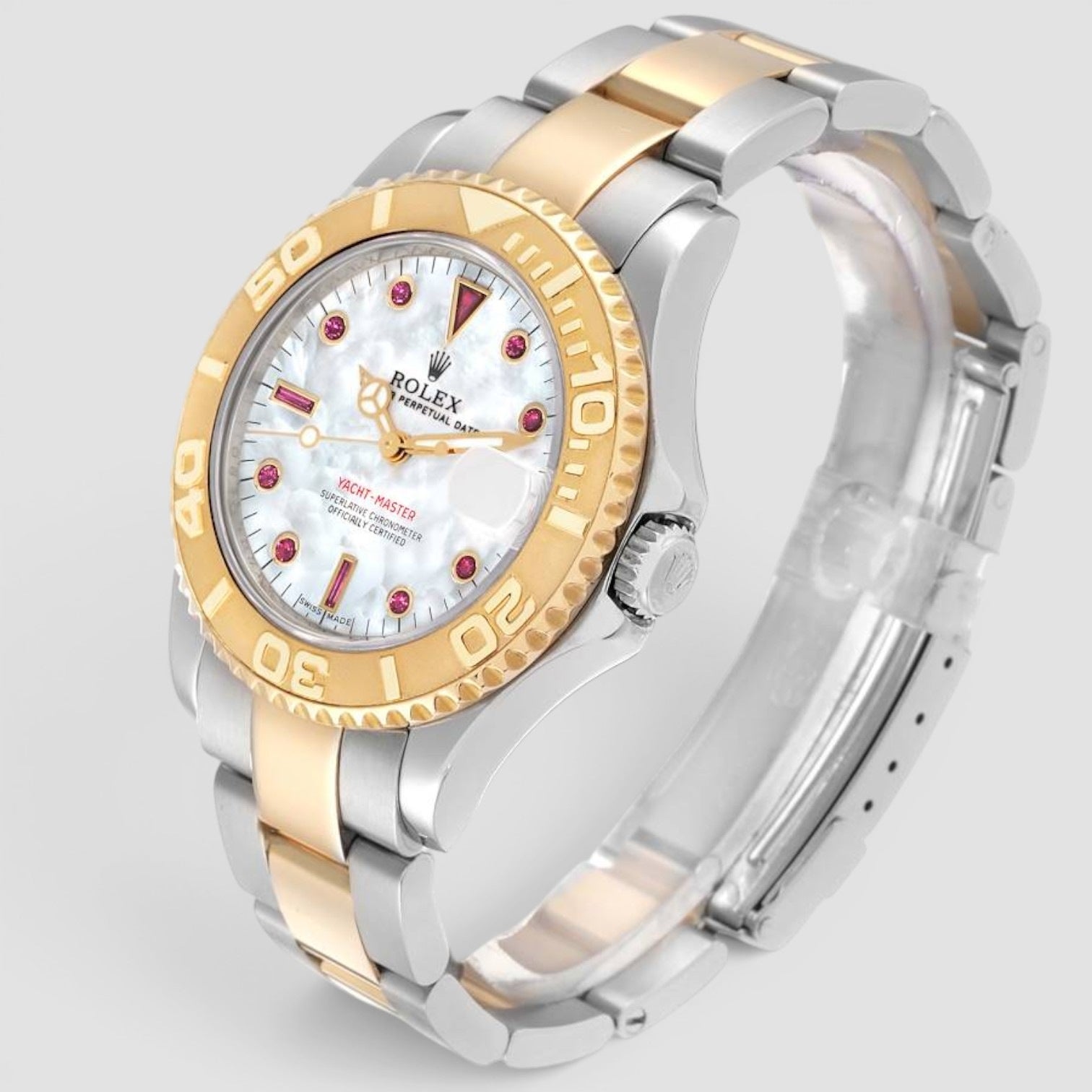 Yacht-Master 35mm Steel & Yellow Gold Mother-of-Pearl Ruby Dial