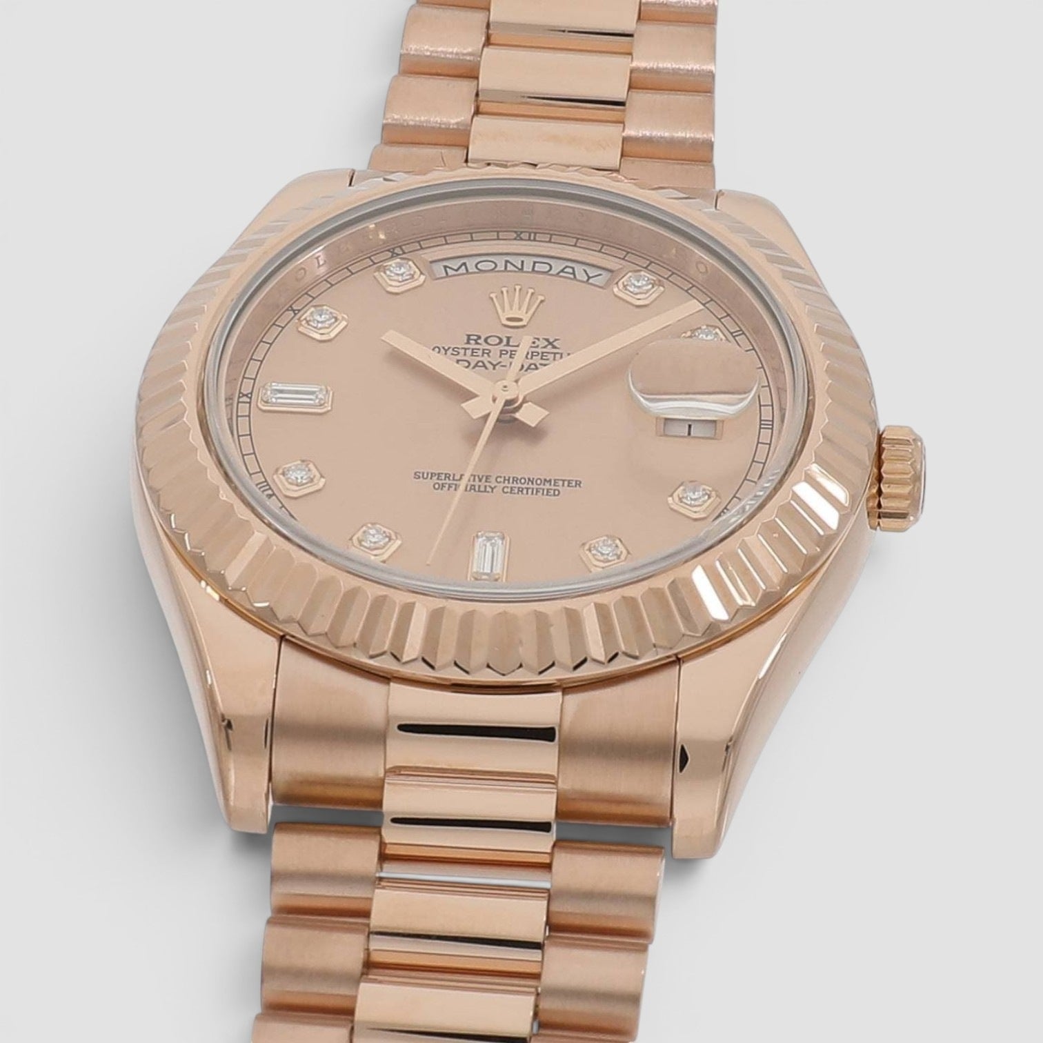 Rolex Day-Date II 41mm 18K Everose Gold Pink Diamond Ruby Dial Ref