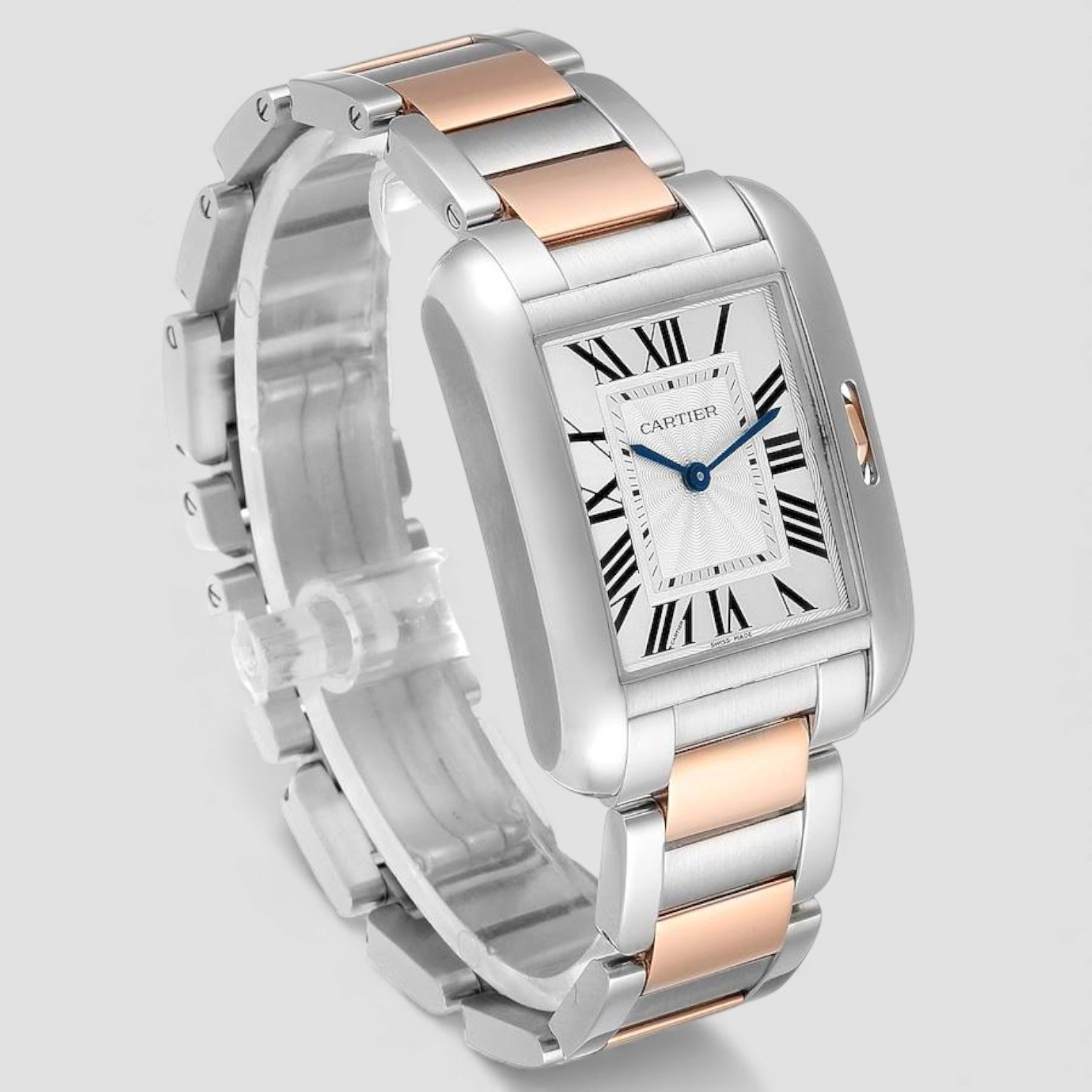 Tank Anglaise Medium Steel Rose Gold Ladies Watch