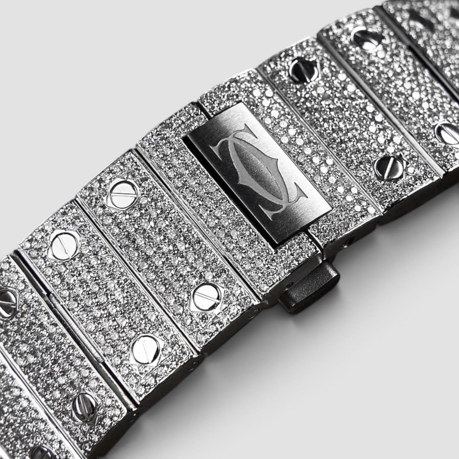 Santos de Cartier Large Fully Custom Diamond-Set Arabic Dial