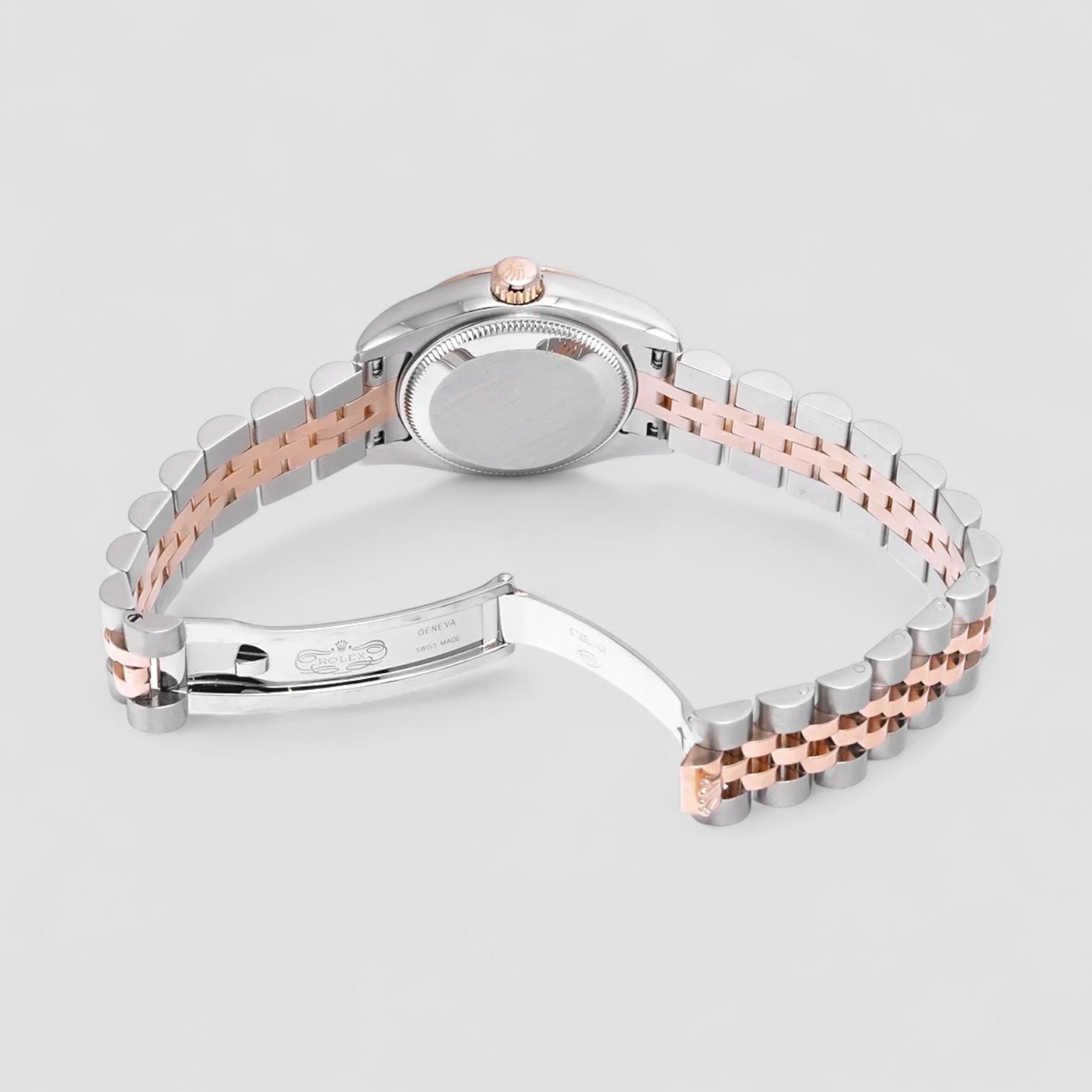 Datejust Steel Rose Gold Pink Diamond Dial Ladies Watch