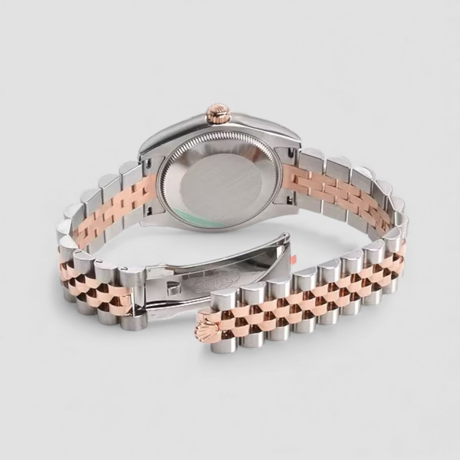 Datejust Automatic Black set with diamonds Dial Stainless Steel and Everose Gold Ladi