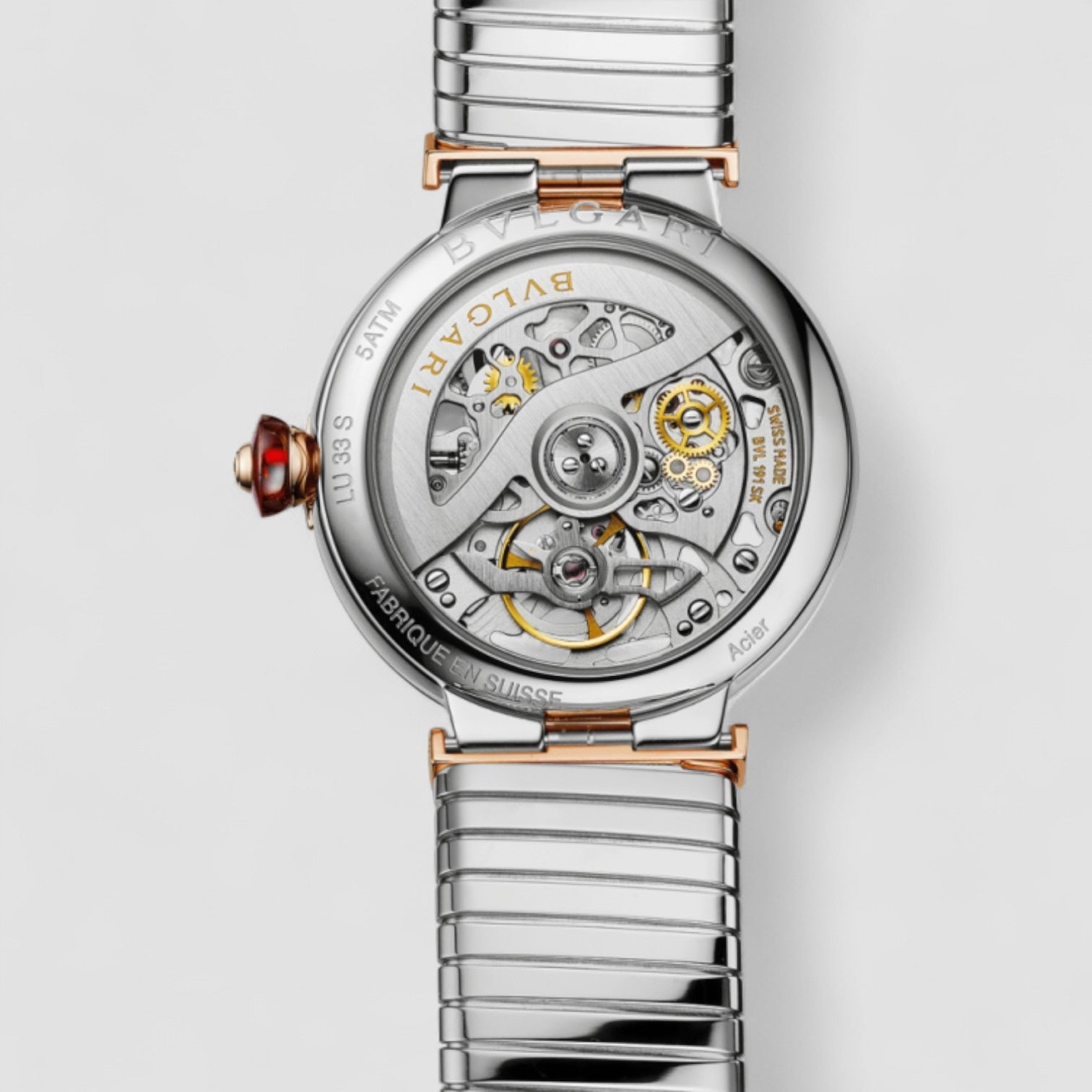 LVCEA Automatic Skeleton Dial 18kt Rose Gold Ladies Watch