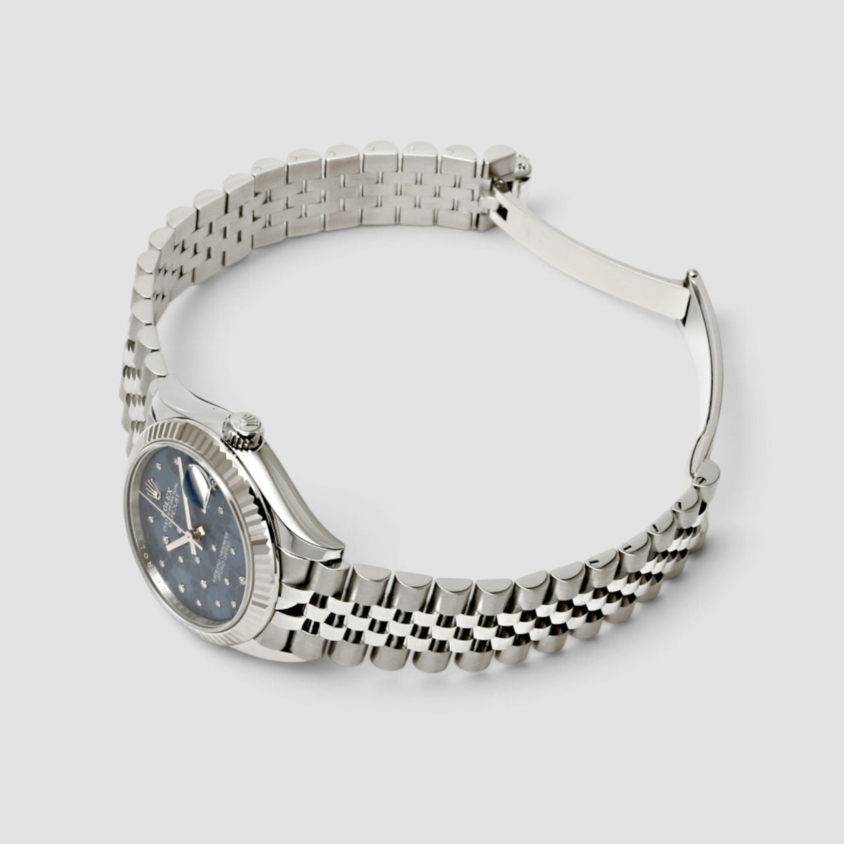 Datejust 31 Azzurro Blue Floral Motif Diamond Dial
