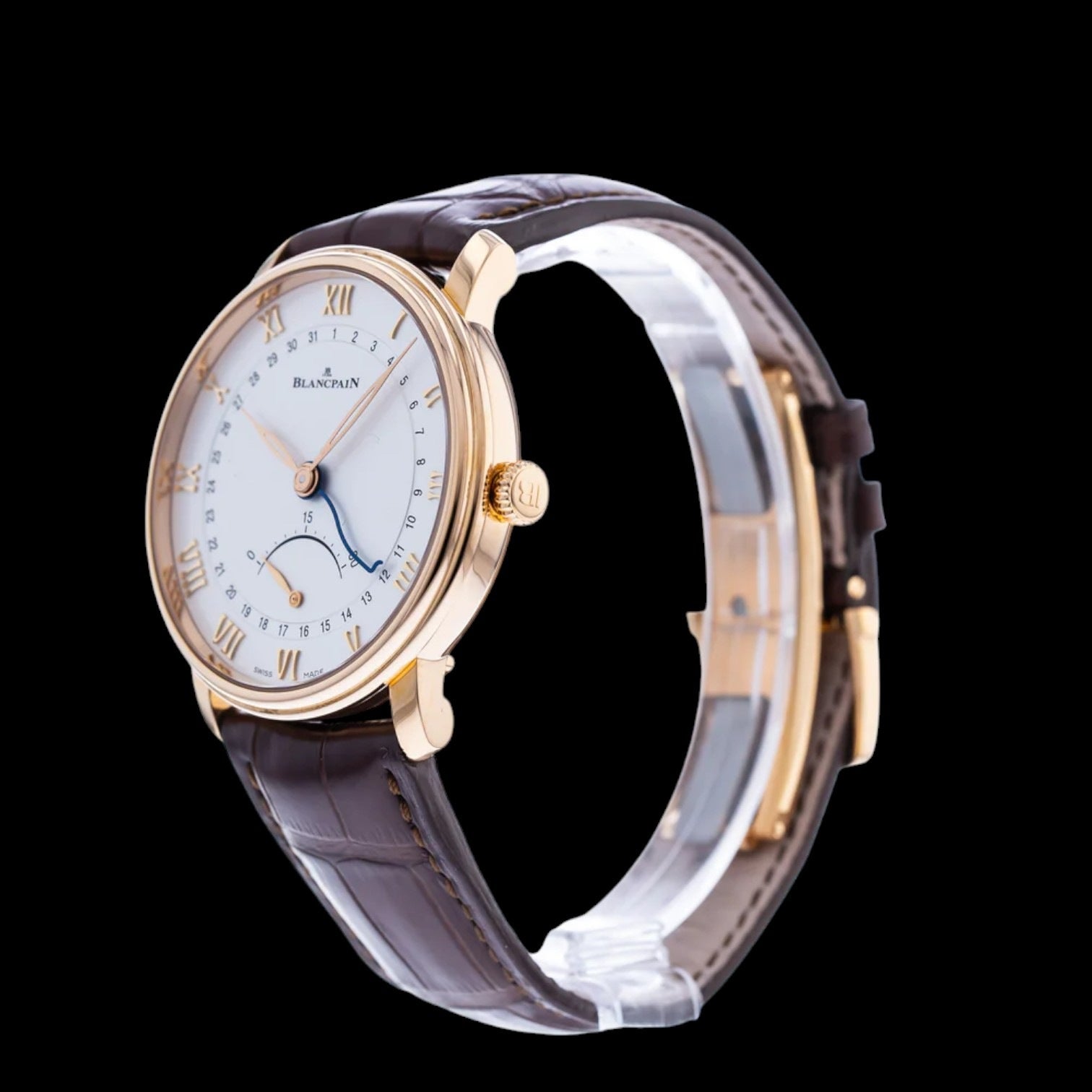 Villeret Ultra Slim Date 30 Seconds Retrograde Mens Watch