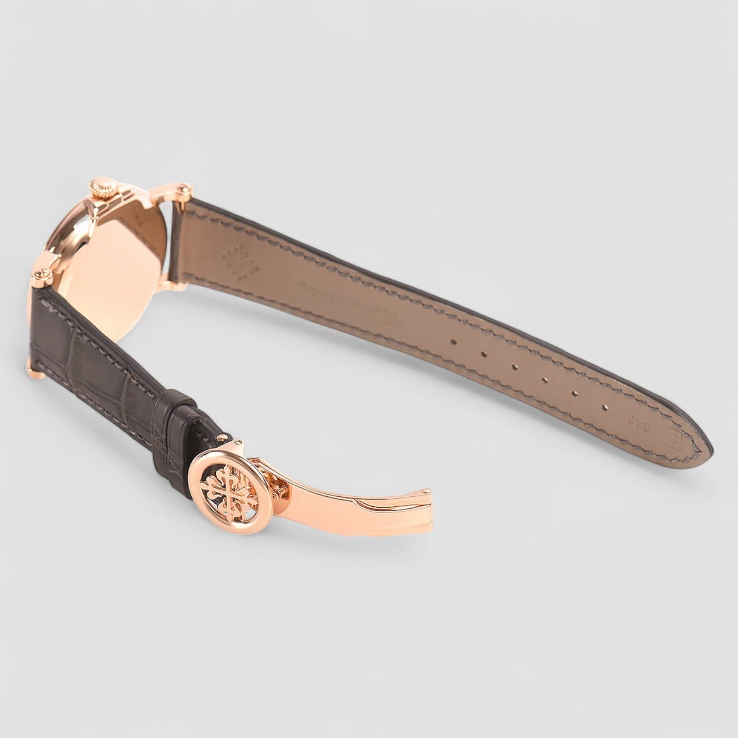 Calatrava 18k Rose Gold Silver Dial Mens Watch