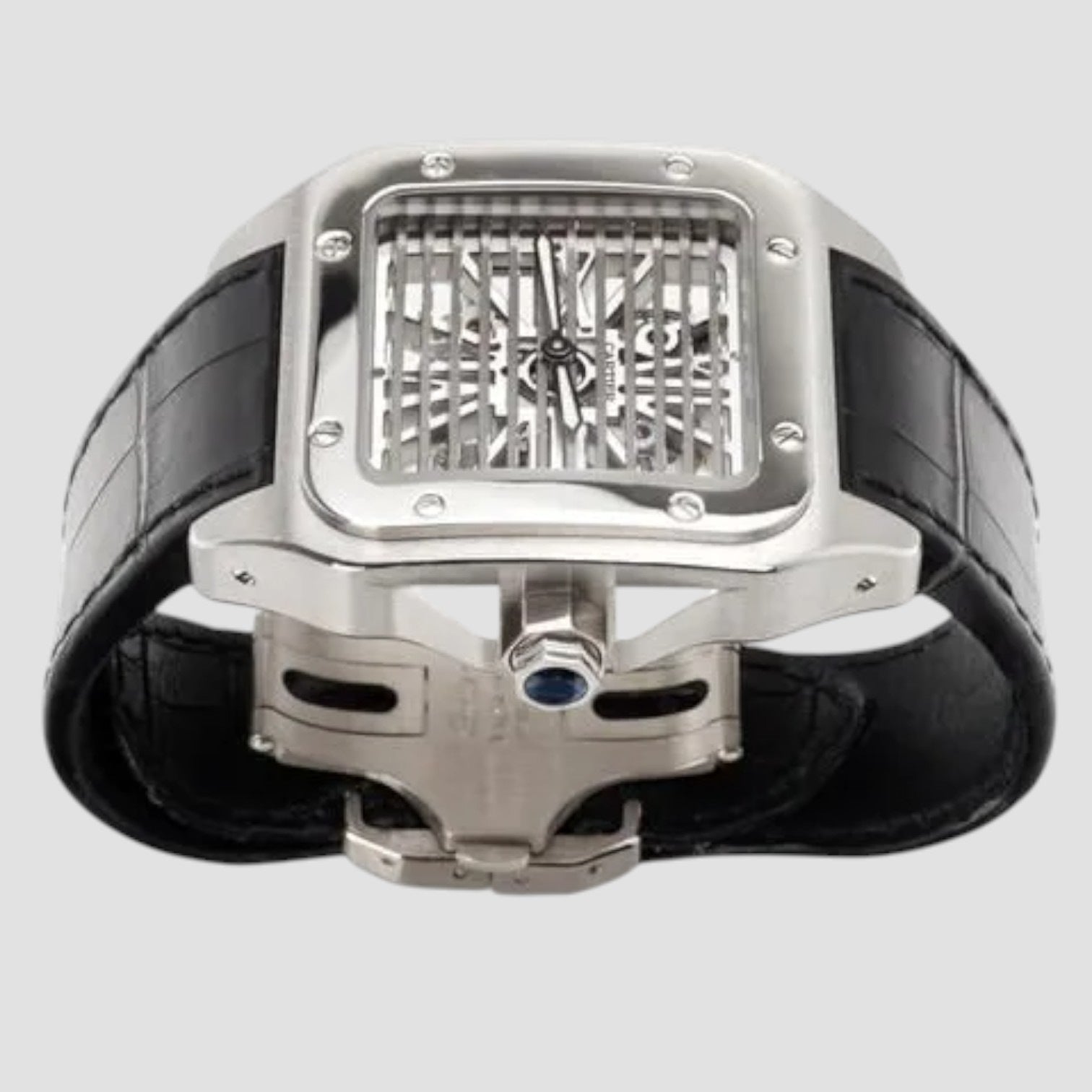 Santos 100 Black Shutter Dial Men's Watch