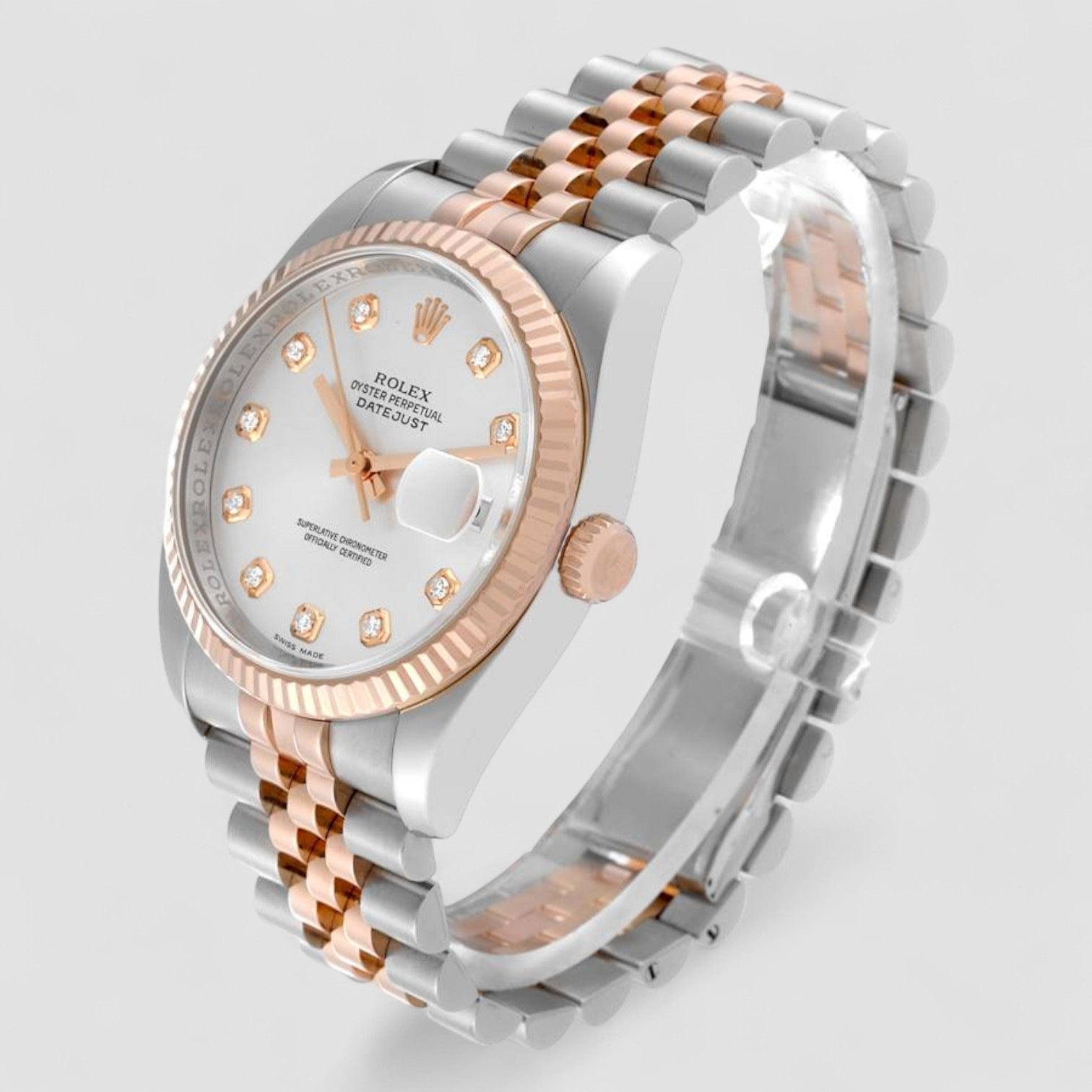 Datejust 36 Everose/Steel Pink Diamond Dial