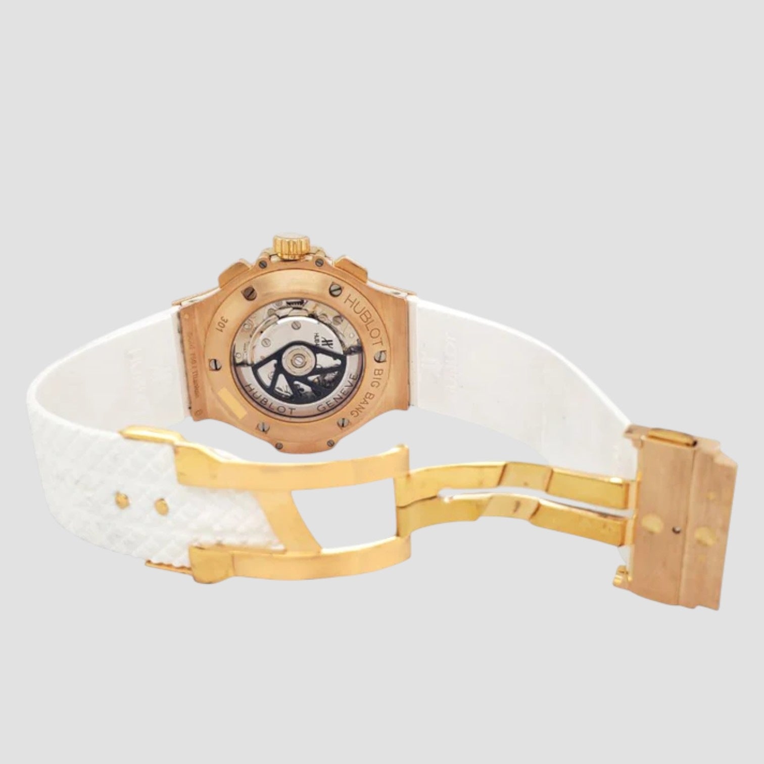 Big Bang Gold White Dial Chronograph Diamond Men's Watch