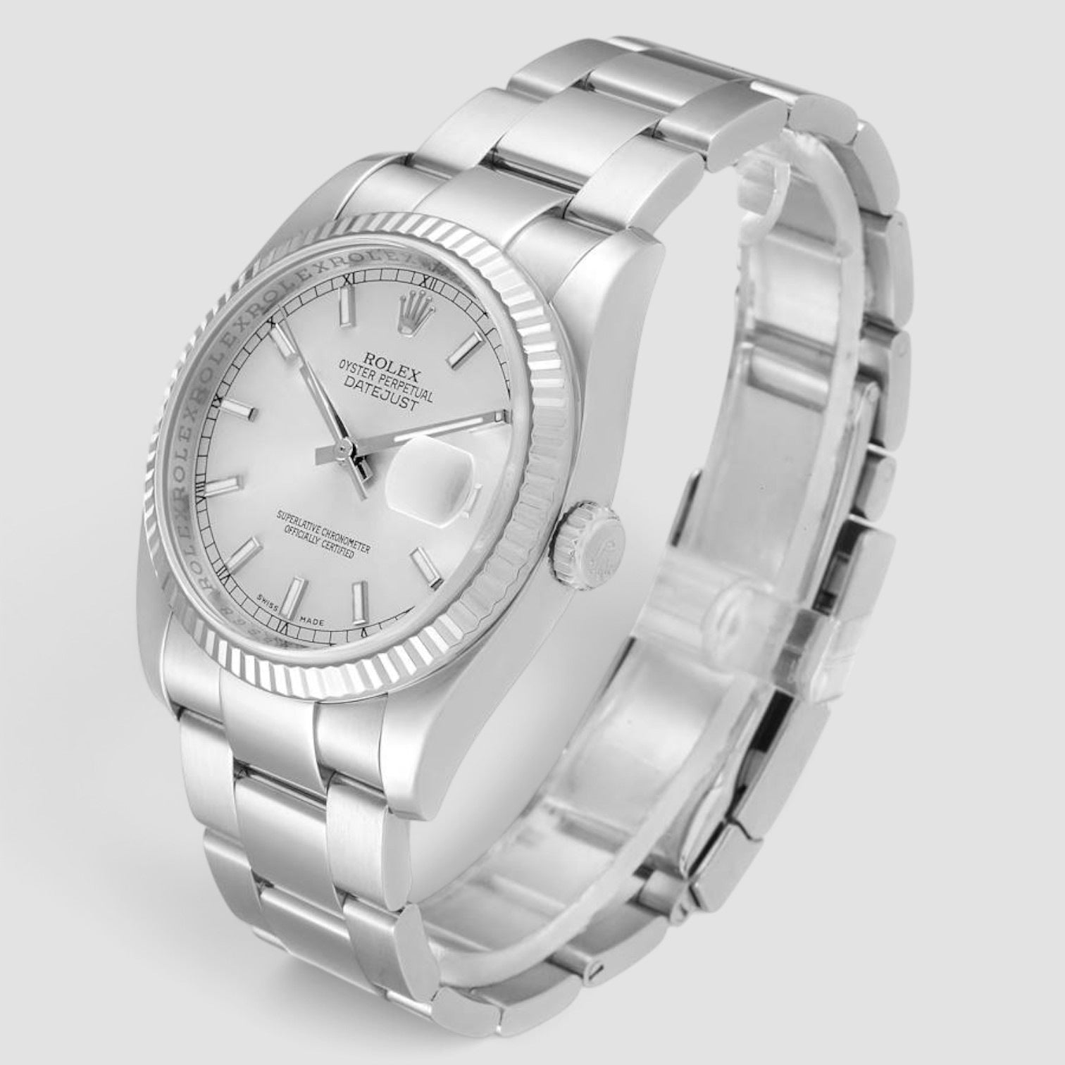 Datejust 36mm Stainless Steel & 18K White Gold Silver Dial