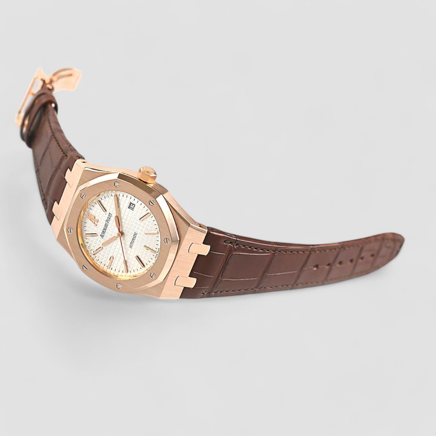 Royal Oak Jumbo White Dial 18K Rose Gold