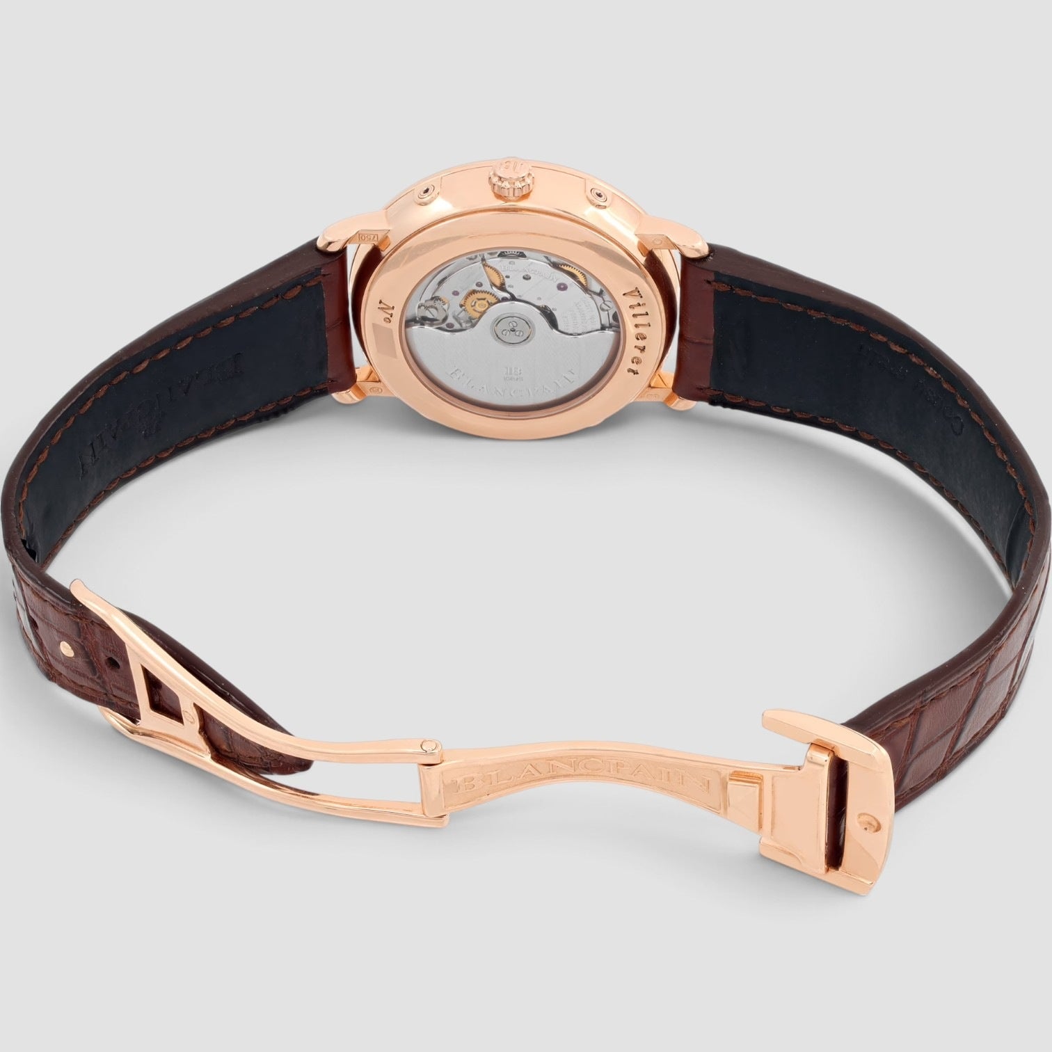 Villeret Quantième Complet 38mm Rose Gold Silver Dial