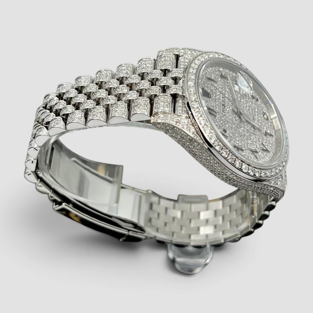 Datejust 41 Blue Arabic Diamond Dial Full Iced Jubilee