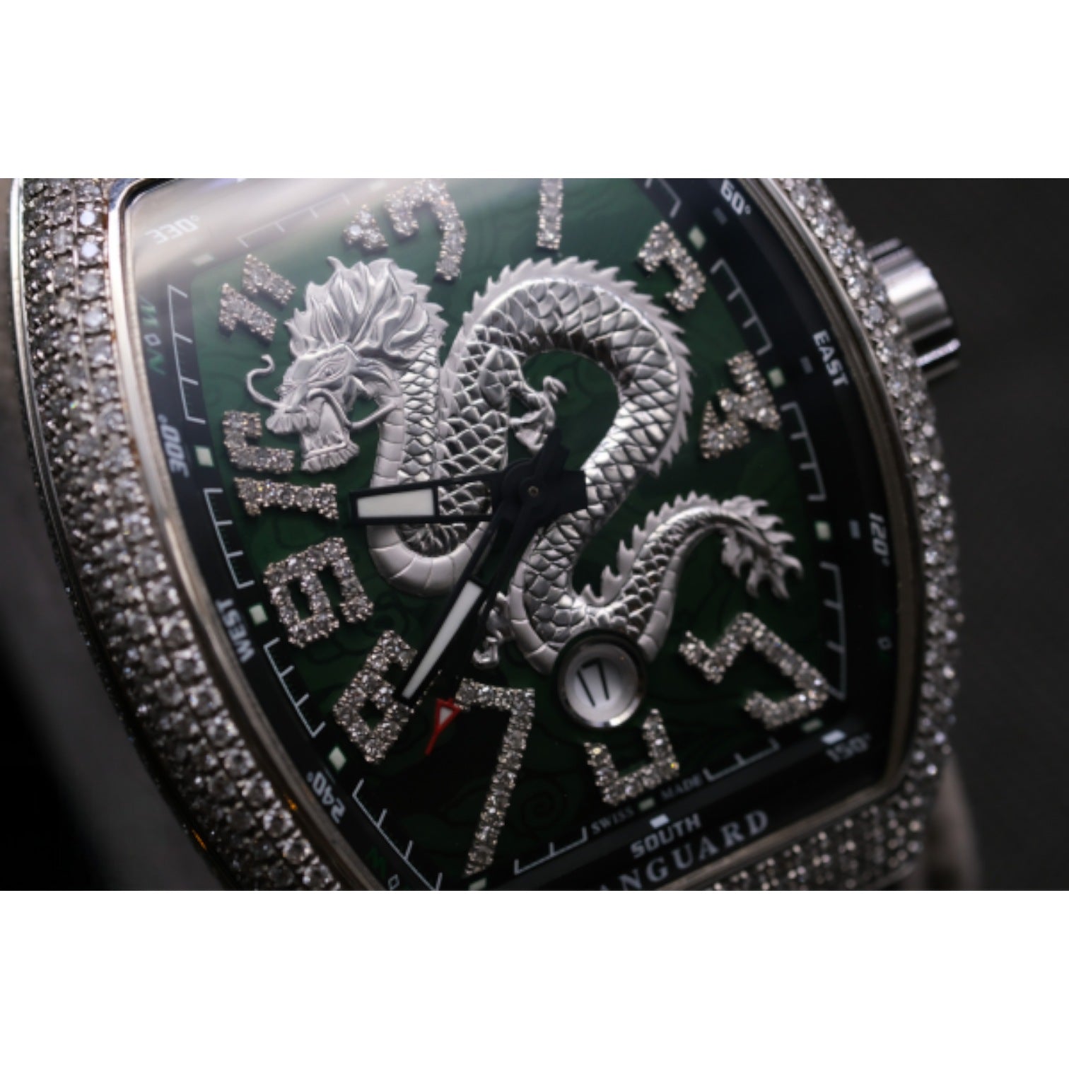 Vanguard V45 DRAGON KING GREEN DIAL LIMITED EDITION Afterset Diamond