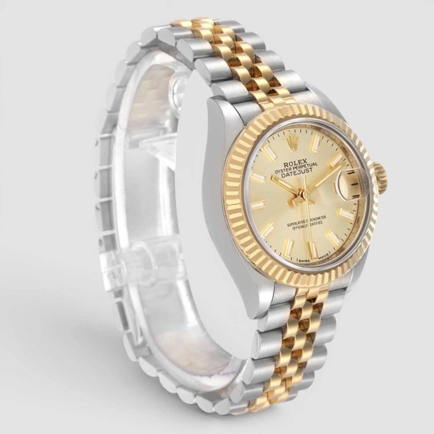 Lady-Datejust Champagne Dial Two-Tone Jubilee