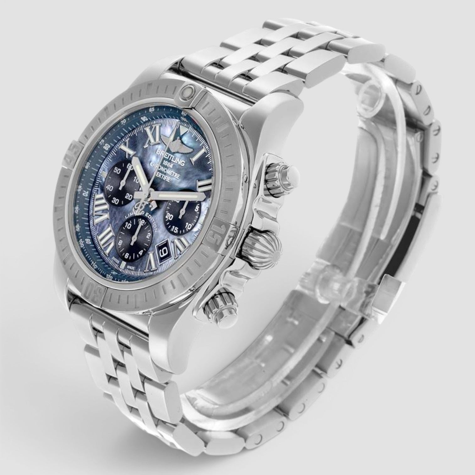 Chronomat 44 Airbourne Mother Of Pearl Dial Steel Mens Watch