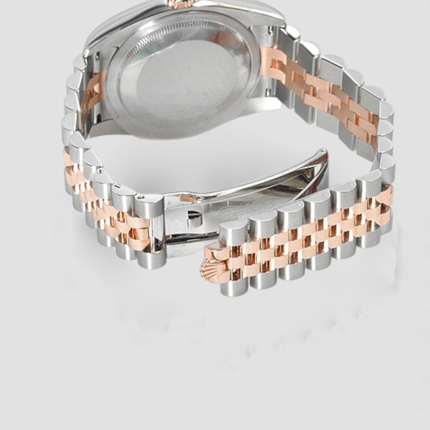 Datejust Steel Rose Gold White Diamond Dial Mens Watch