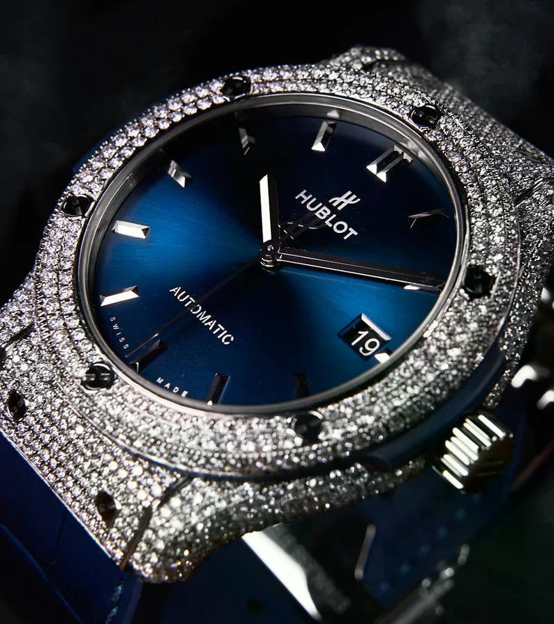 Classic Fusion 45 mm – Blue Titanium – Custom Diamond-Set Iced out