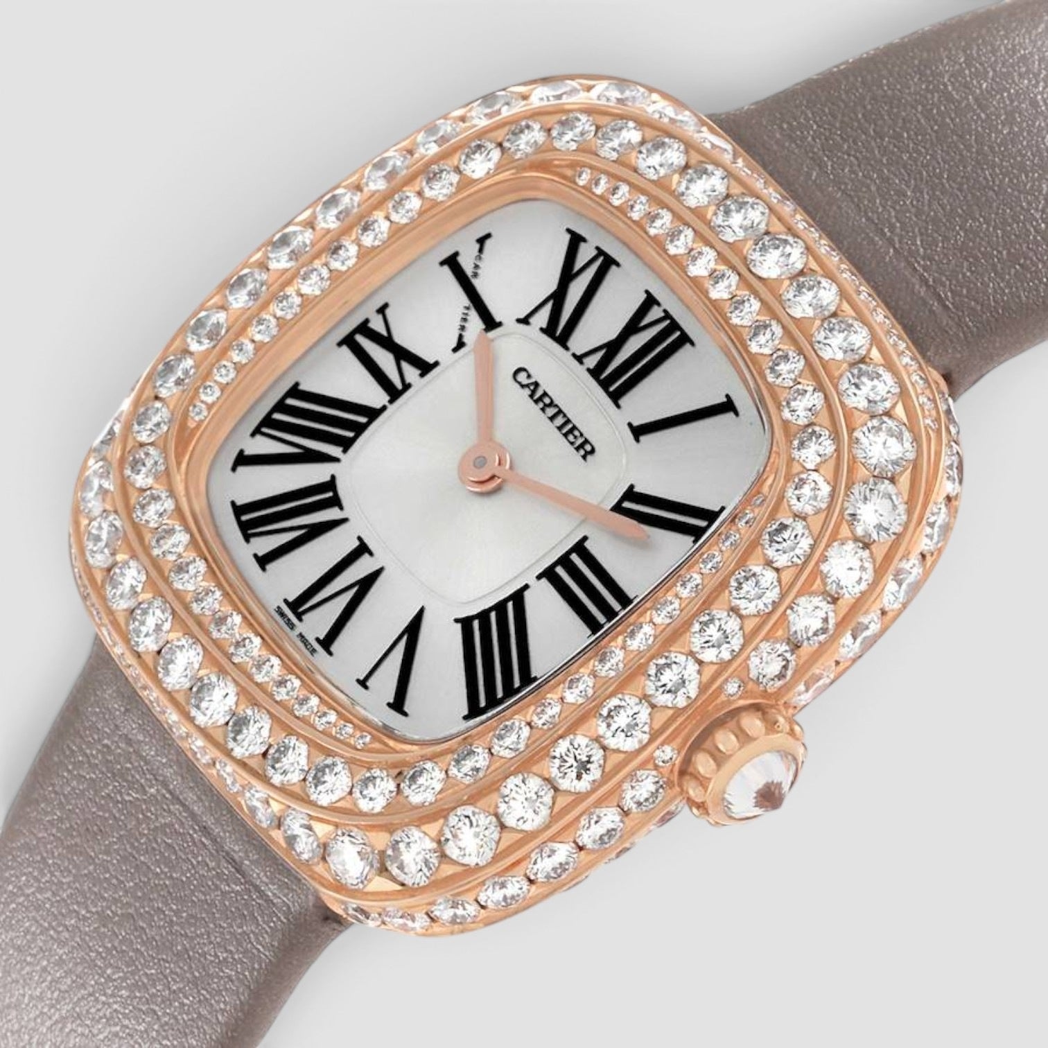 Coussin Rose Gold Diamond Ladies Watch