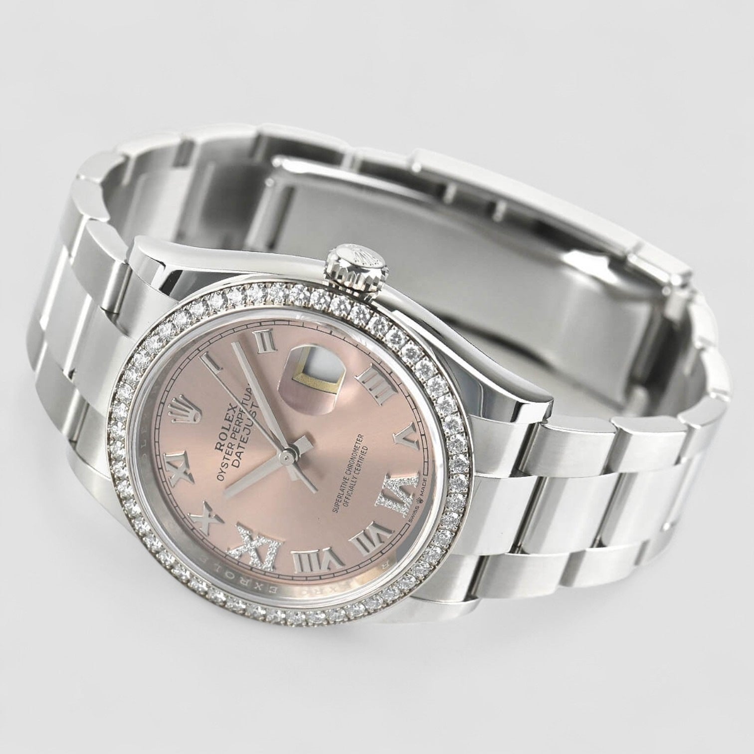 Datejust 36 Pink Dial Steel with White Gold