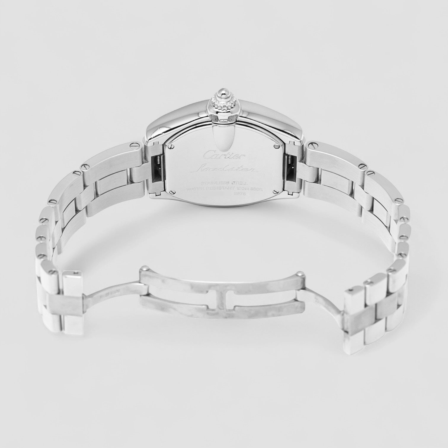 Cartier Roadster Ladies Pink Dial SS / SS W62017V3