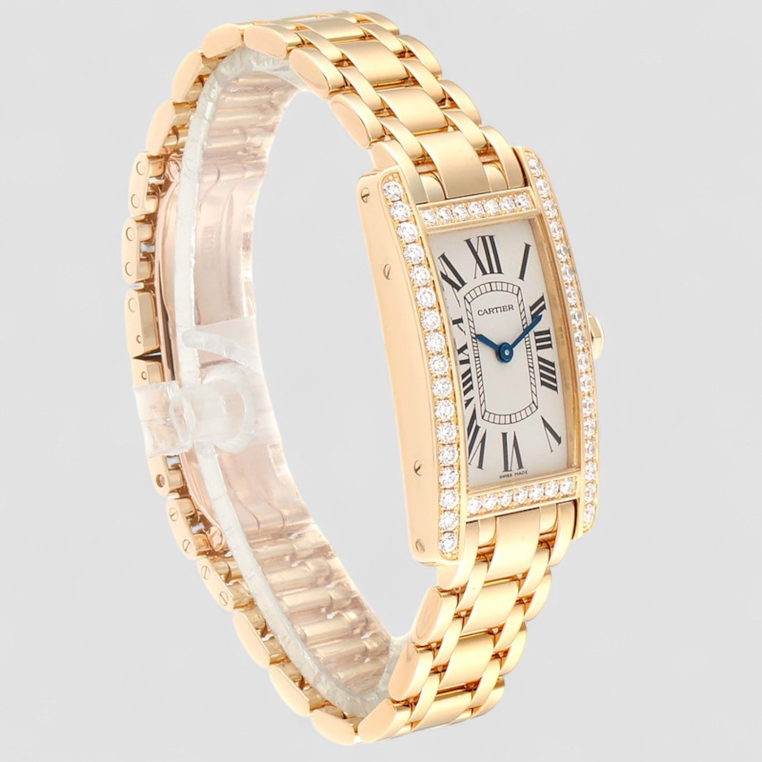 Tank Americaine Yellow Gold Diamond Ladies Watch