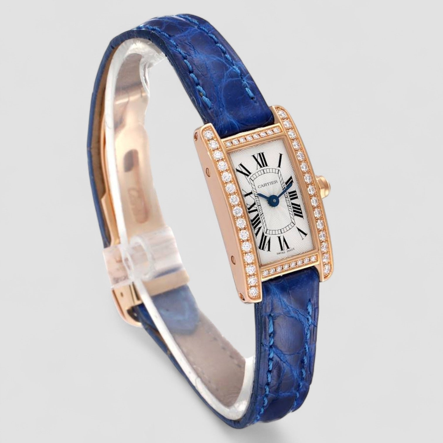 Tank Americaine Mini Rose Gold Diamond Ladies Watch