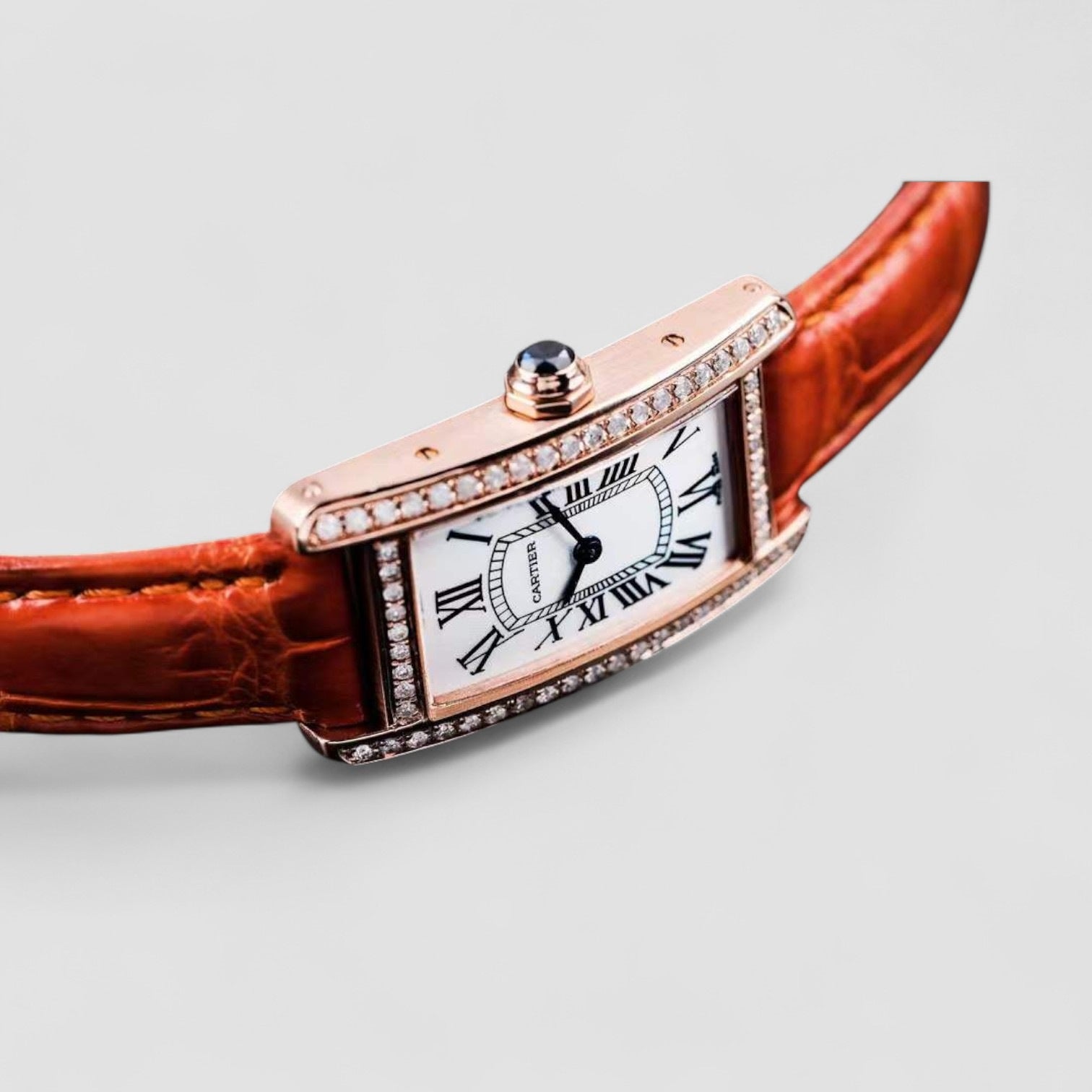 Tank Américaine Small 18K Rose Gold Custom Diamonds 2503 Quartz