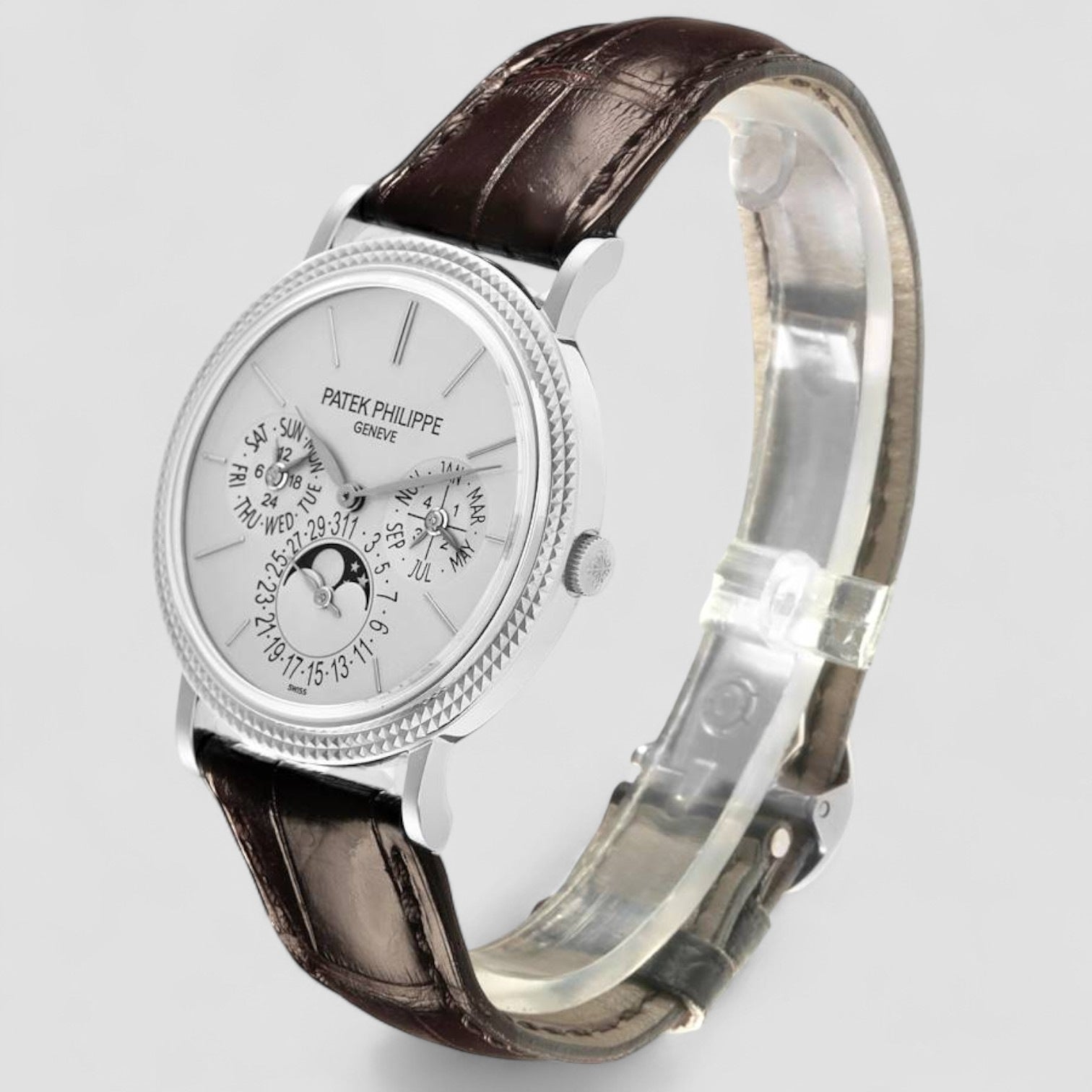 Perpetual Calendar Silver Dial 18K White Gold