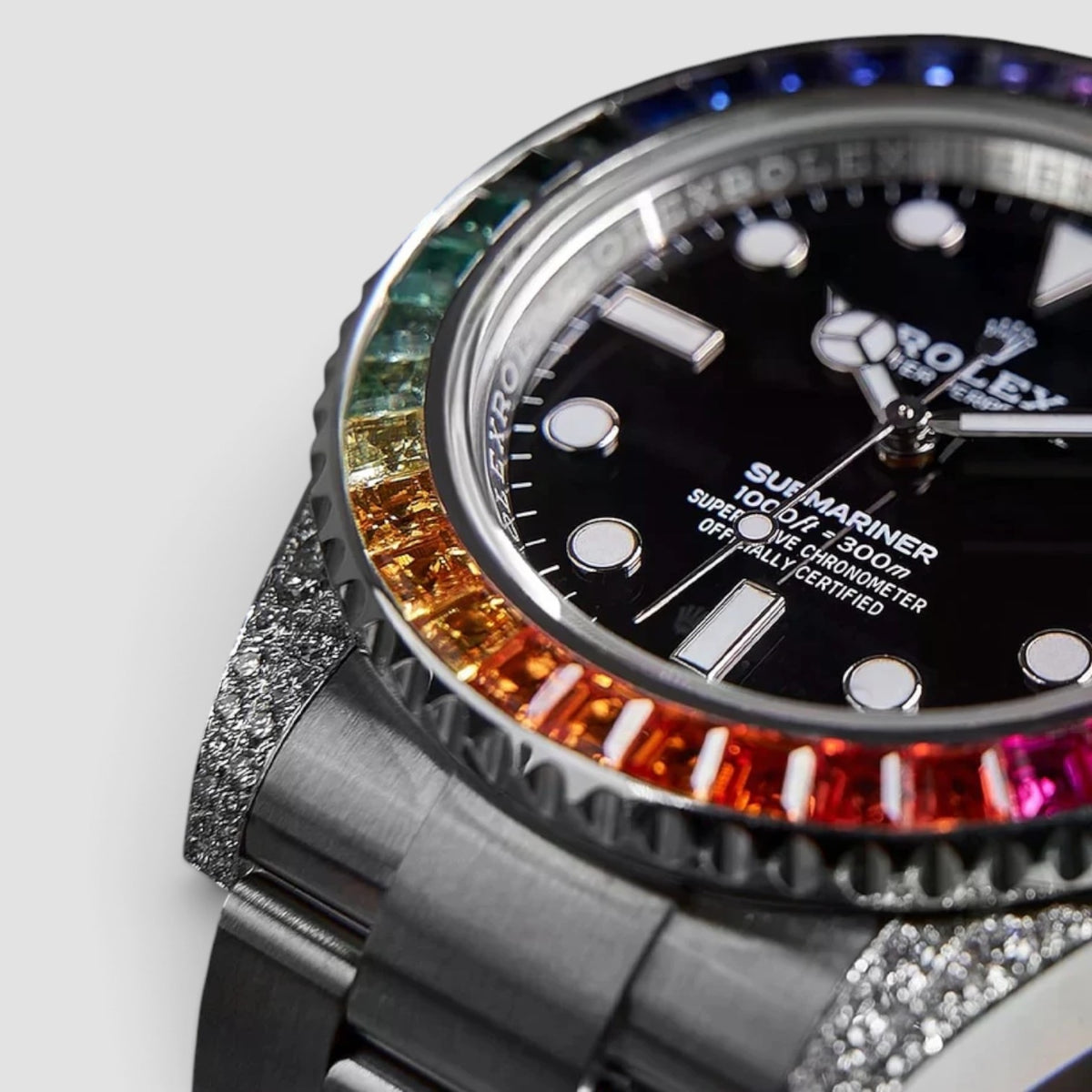 Submariner No Date 41 Custom Diamond-Set Rainbow Bezel