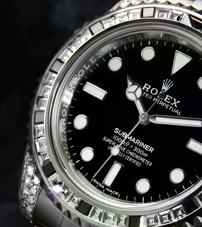 Submariner 41 mm – Oystersteel – Oyster – Custom Diamond-Set with 'Tuxedo' Bezel Iced Out