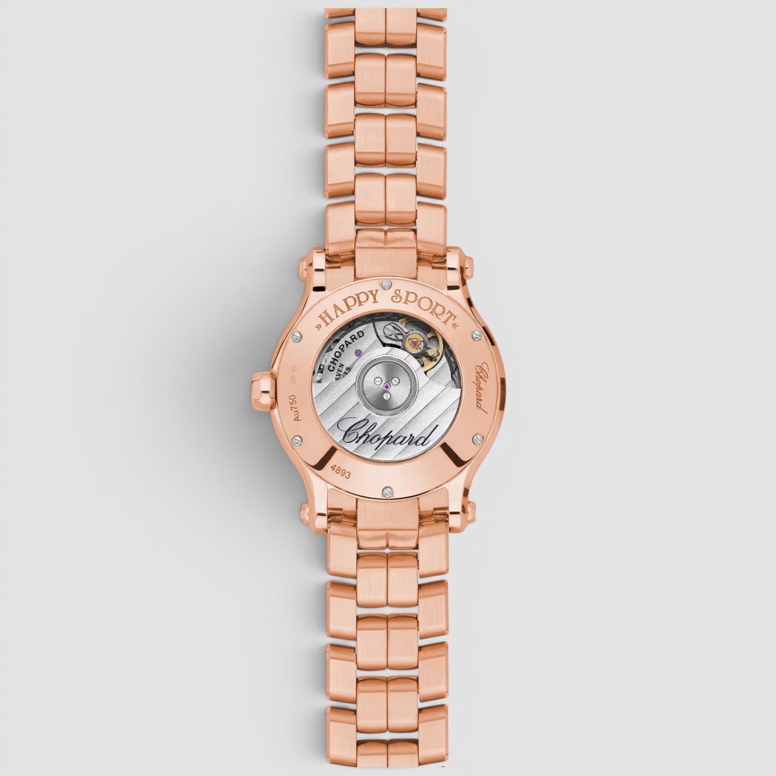 Happy Sport 18K Rose Gold Floating Diamond Watch