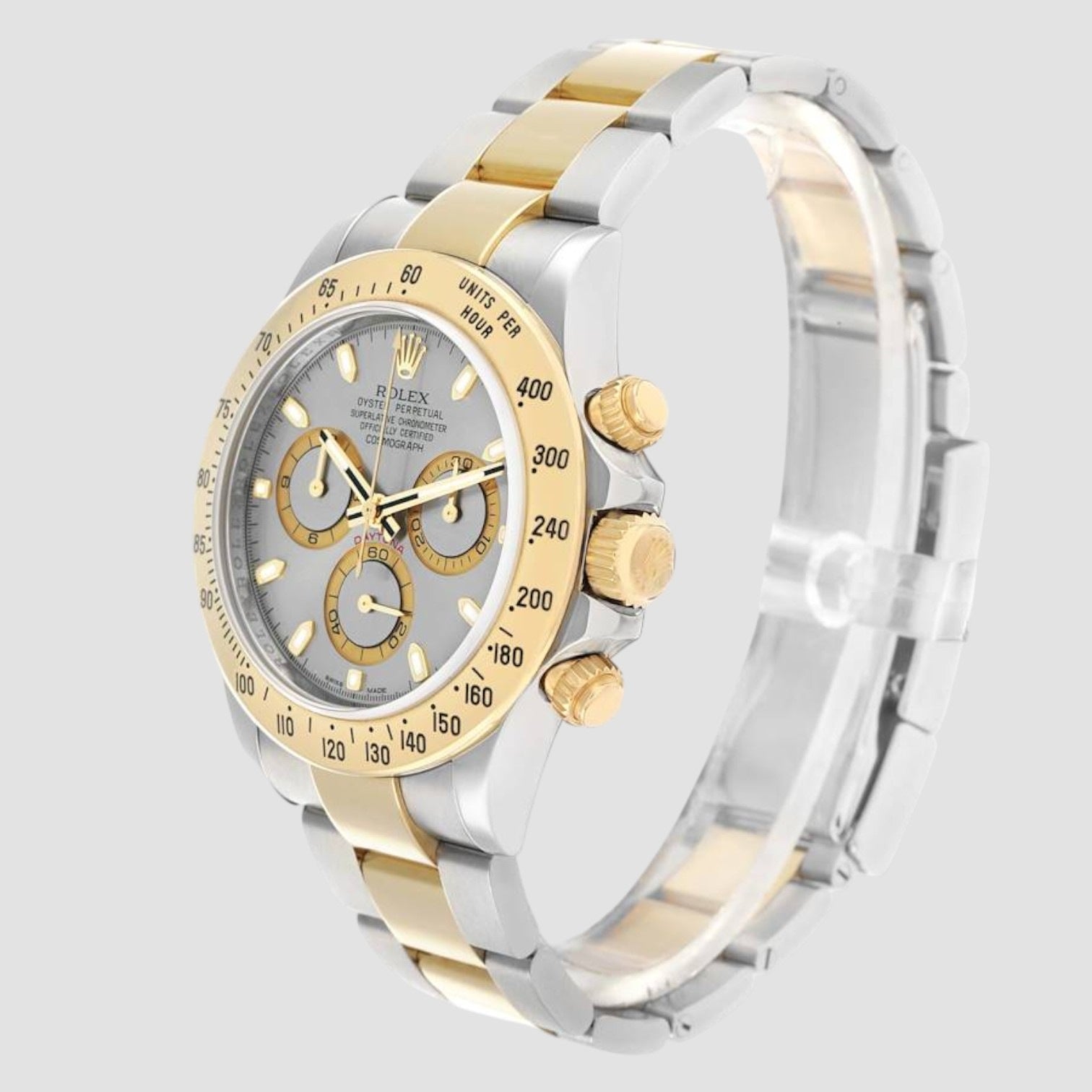 Cosmograph Daytona Grey Dial 18kt Yellow Gold Oyster Automatic Men's Watch