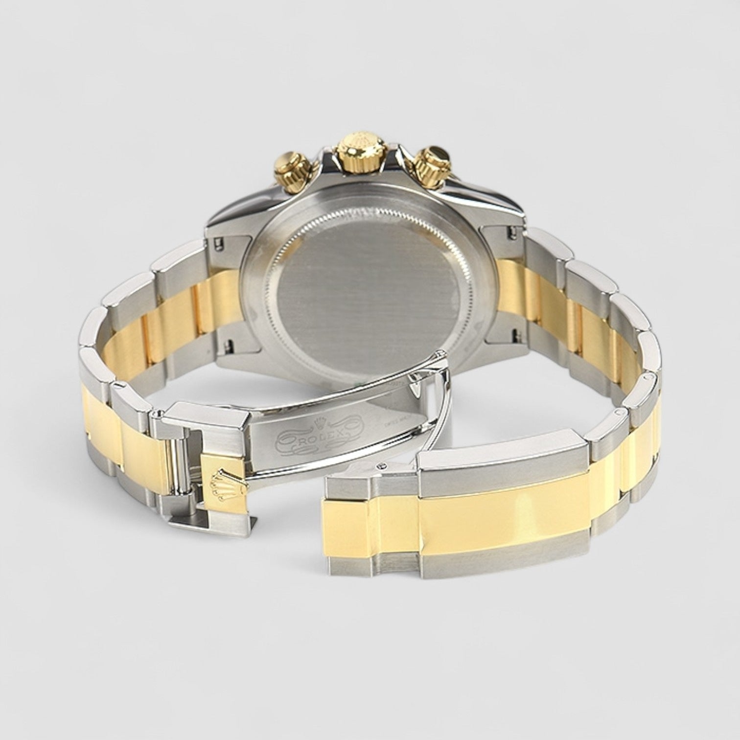 Daytona Steel Yellow Gold Black Diamond Dial Mens Watch
