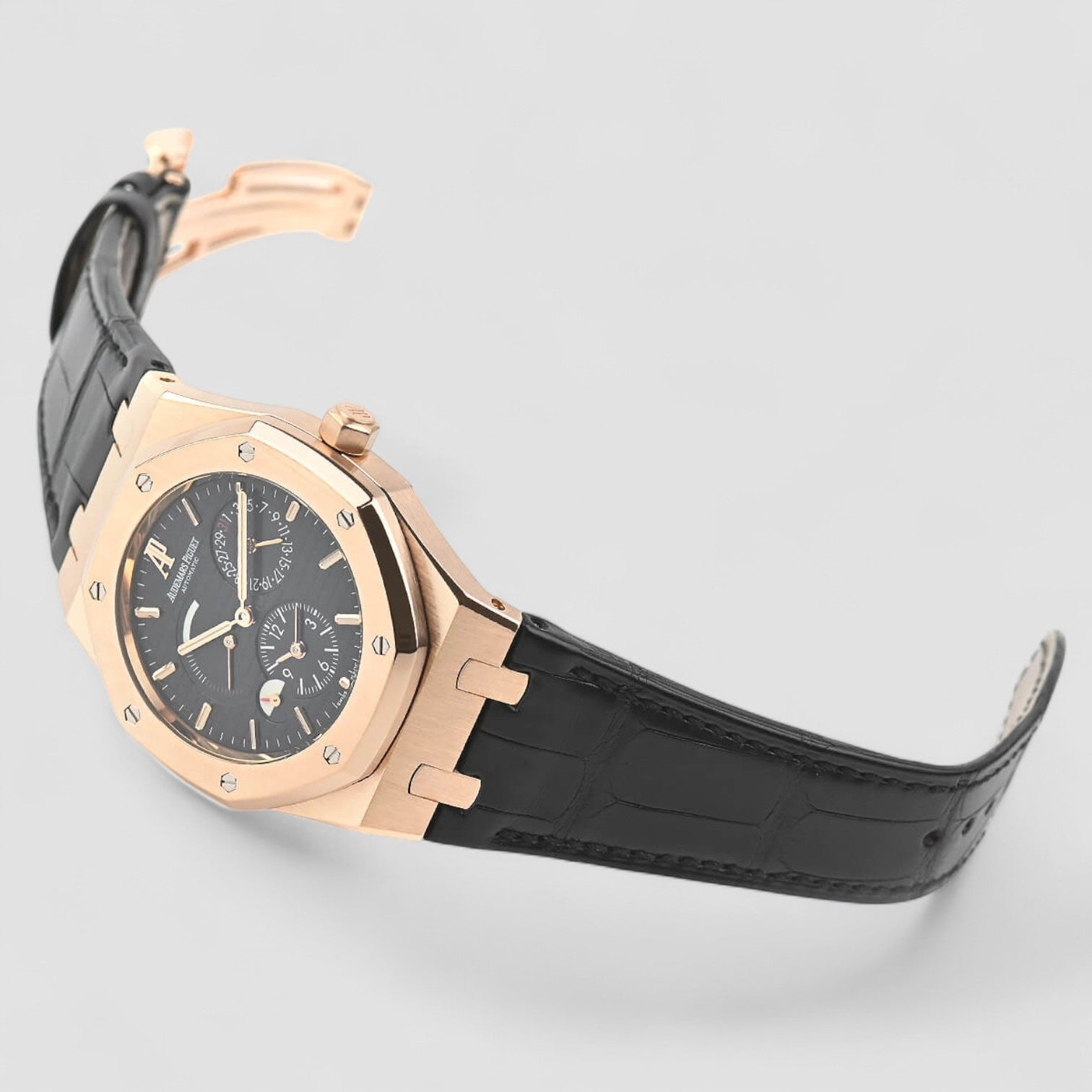 Audemars Piguet Royal Oak Dual Time 18K Rose Gold / Black Dial