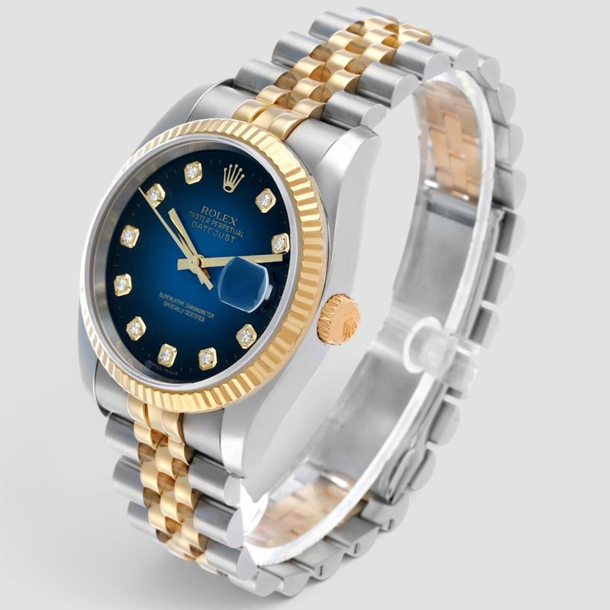 Datejust 36 Blue Smoked Vignette Diamond Dial Jubilee
