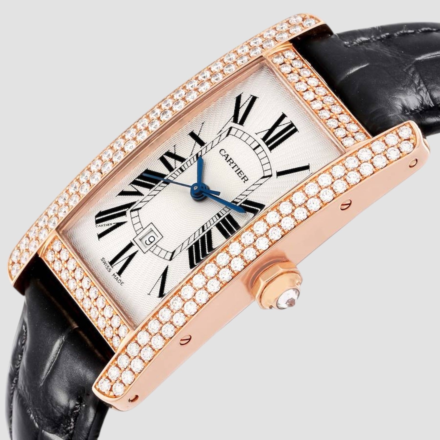 Tank Americaine Midsize Rose Gold Diamond Ladies Watch