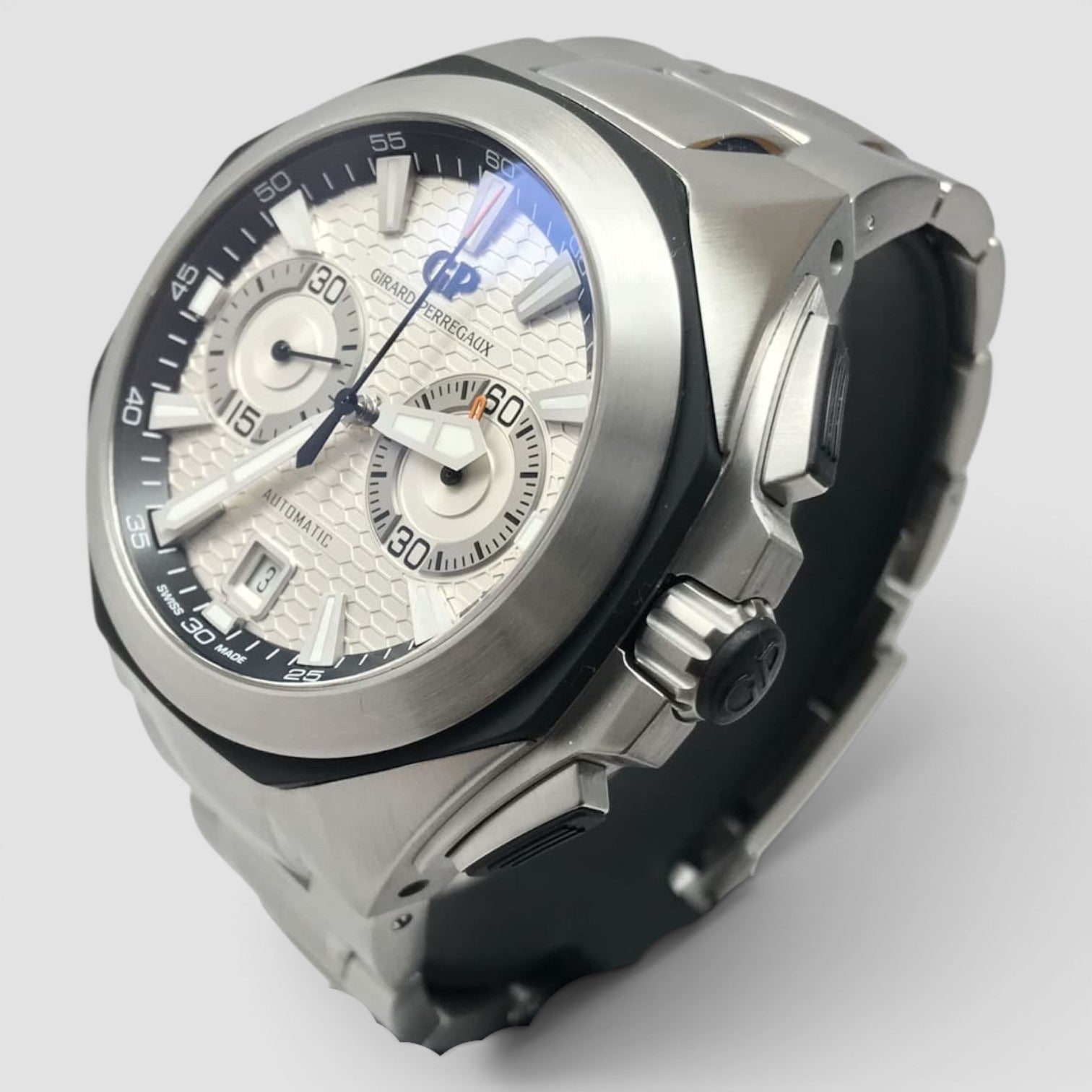 Chrono Hawk 44mm Stainless Steel Silver Dial Chronograph