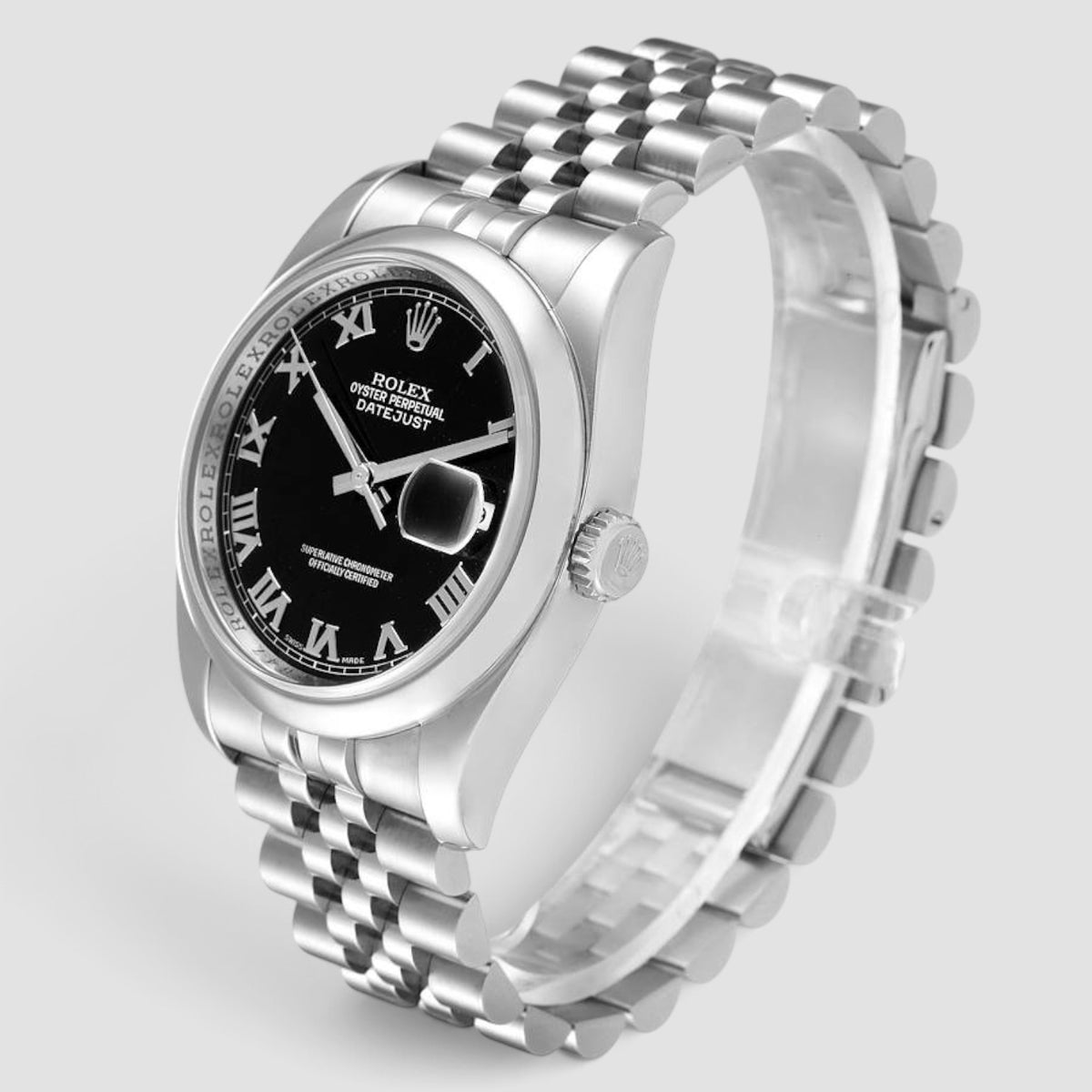 Datejust 36 Black Roman Dial Jubilee