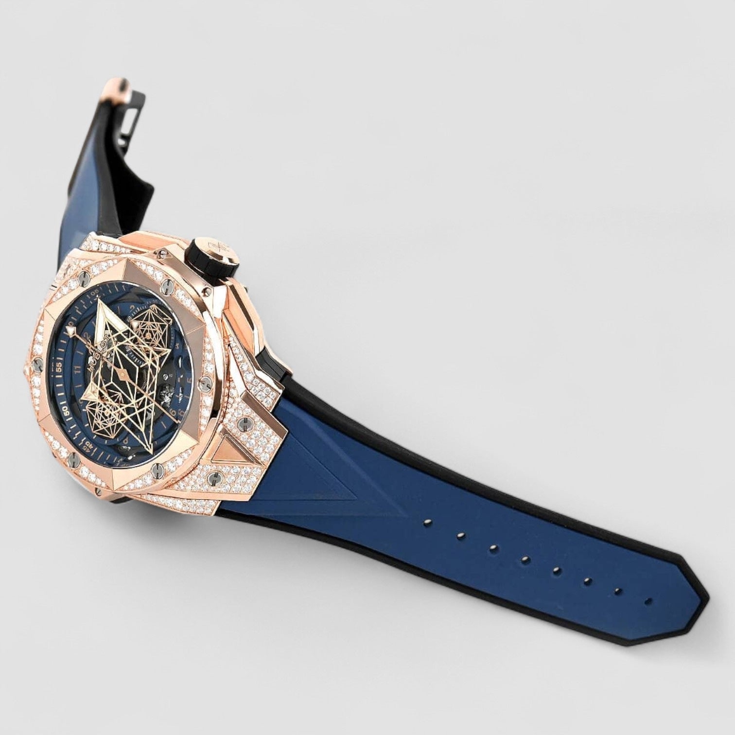 Sang Bleu Ii King Gold Big Bang Unico Blue Pave 45