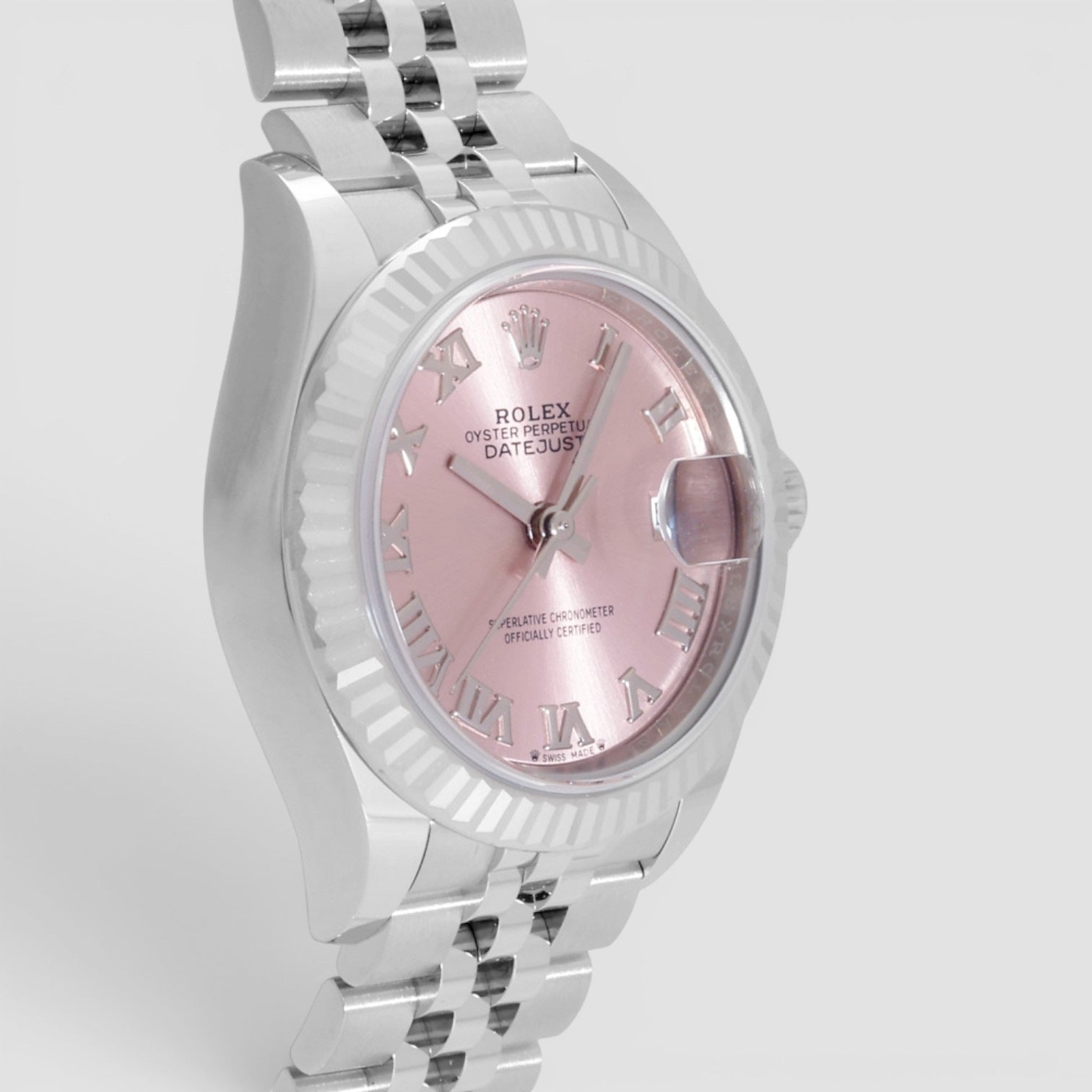 Lady-Datejust 28mm Stainless Steel & White Gold Pink Roman Dial